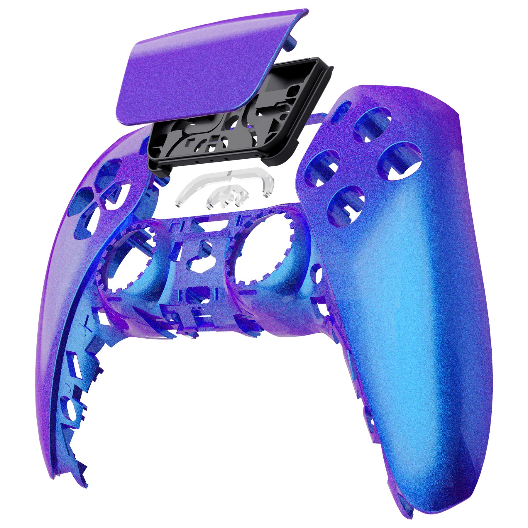 eXtremeRate Replacement Front Housing Shell with Touchpad Compatible with PS5 Controller BDM-010/020/030/040/050 - Chameleon Purple Blue - Image 8