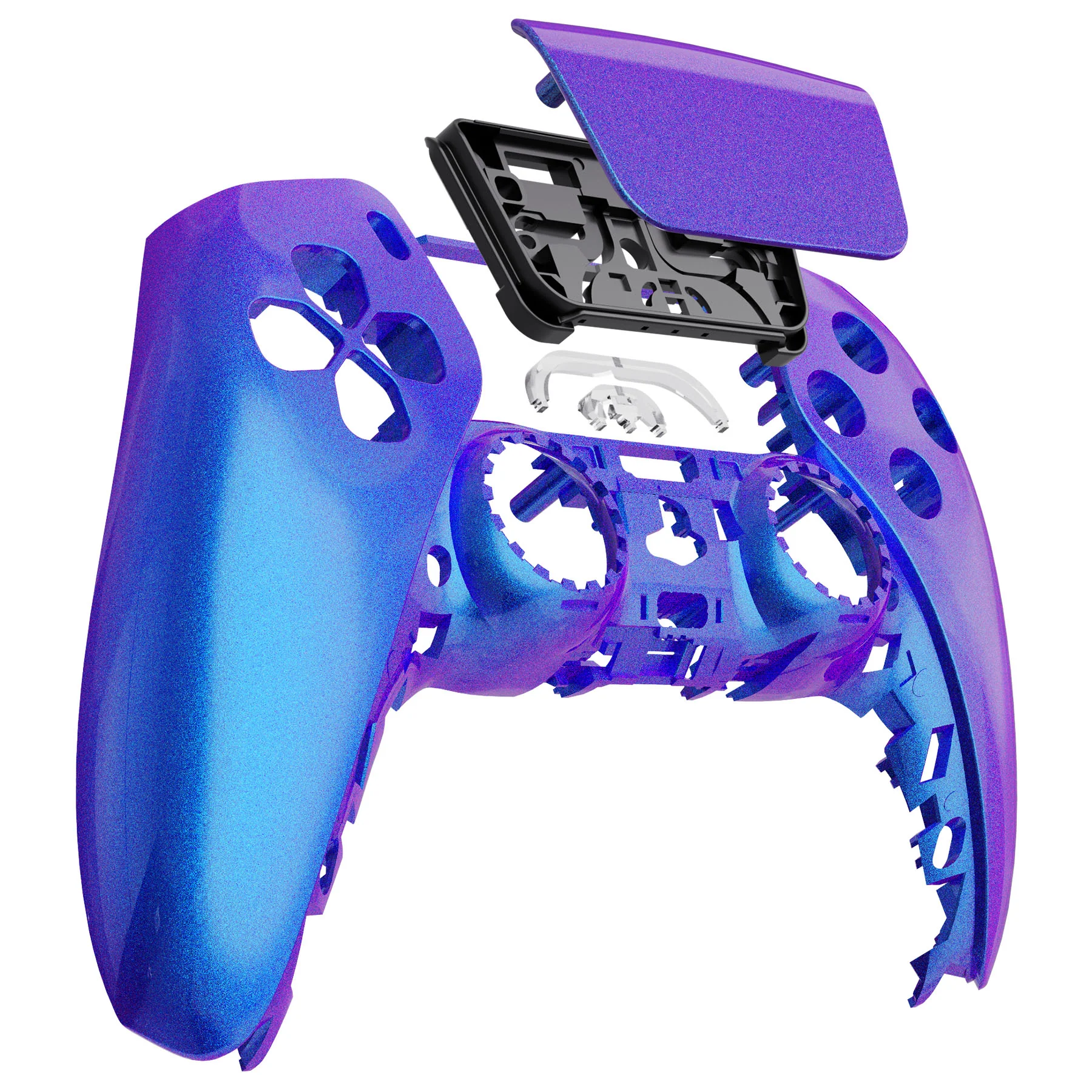 eXtremeRate Replacement Front Housing Shell with Touchpad Compatible with PS5 Controller BDM-010/020/030/040/050 - Chameleon Purple Blue - Image 9