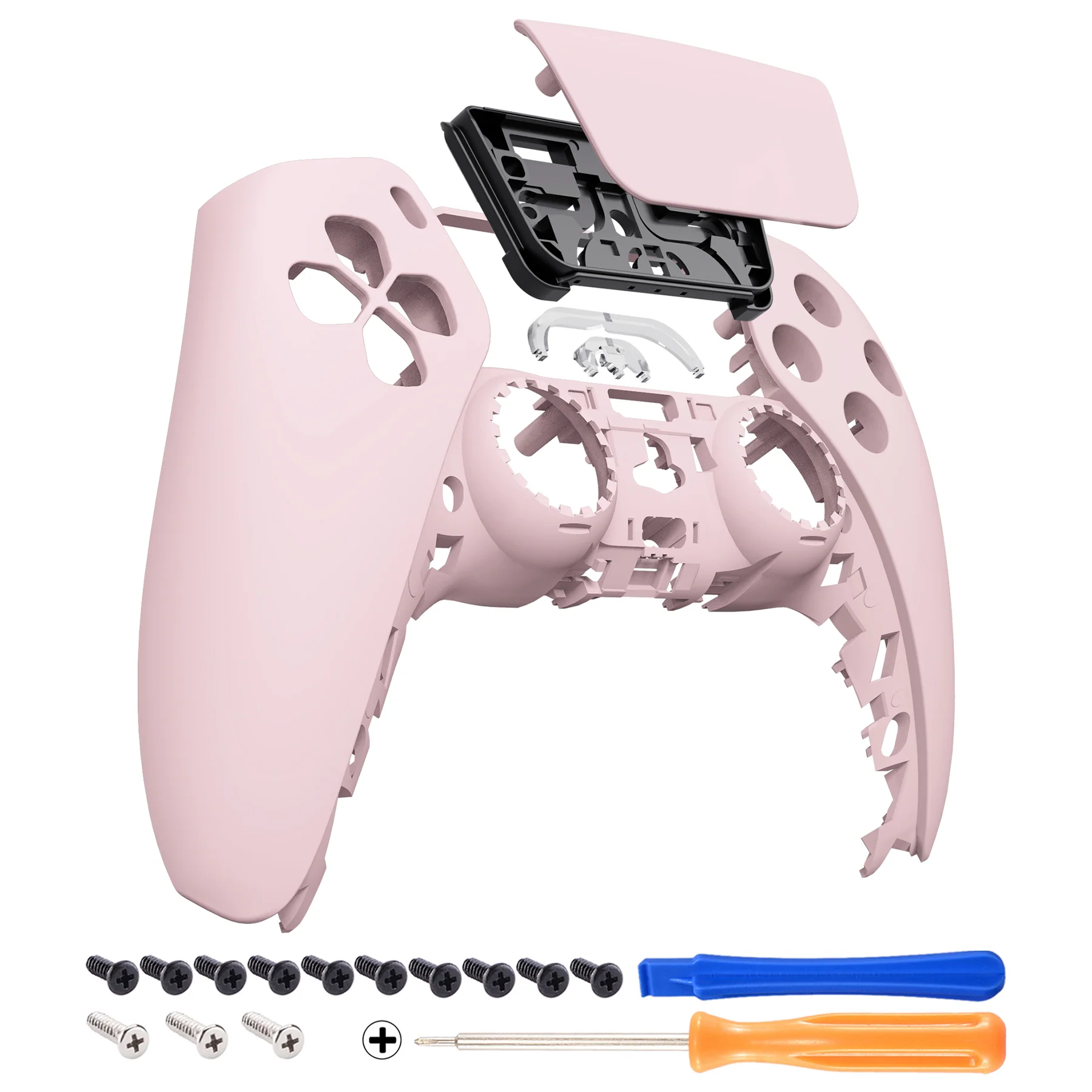 eXtremeRate Replacement Front Housing Shell with Touchpad Compatible with PS5 Controller BDM-010/020/030/040/050/060 - Cherry Blossoms Pink - Image 7
