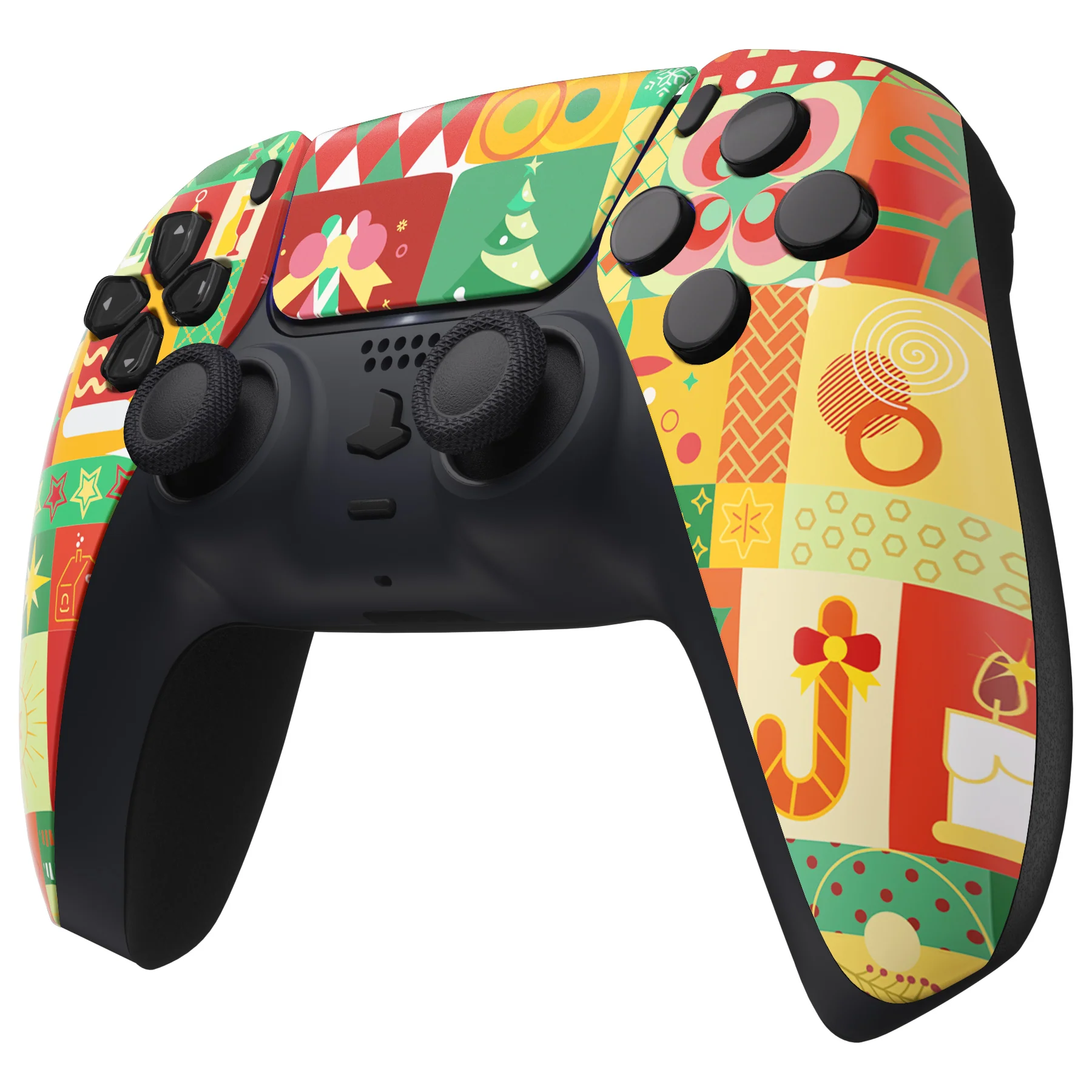 eXtremeRate Replacement Front Housing Shell with Touchpad Compatible with PS5 Controller BDM-010/020/030/040/050 - Christmas Wrap - Image 4