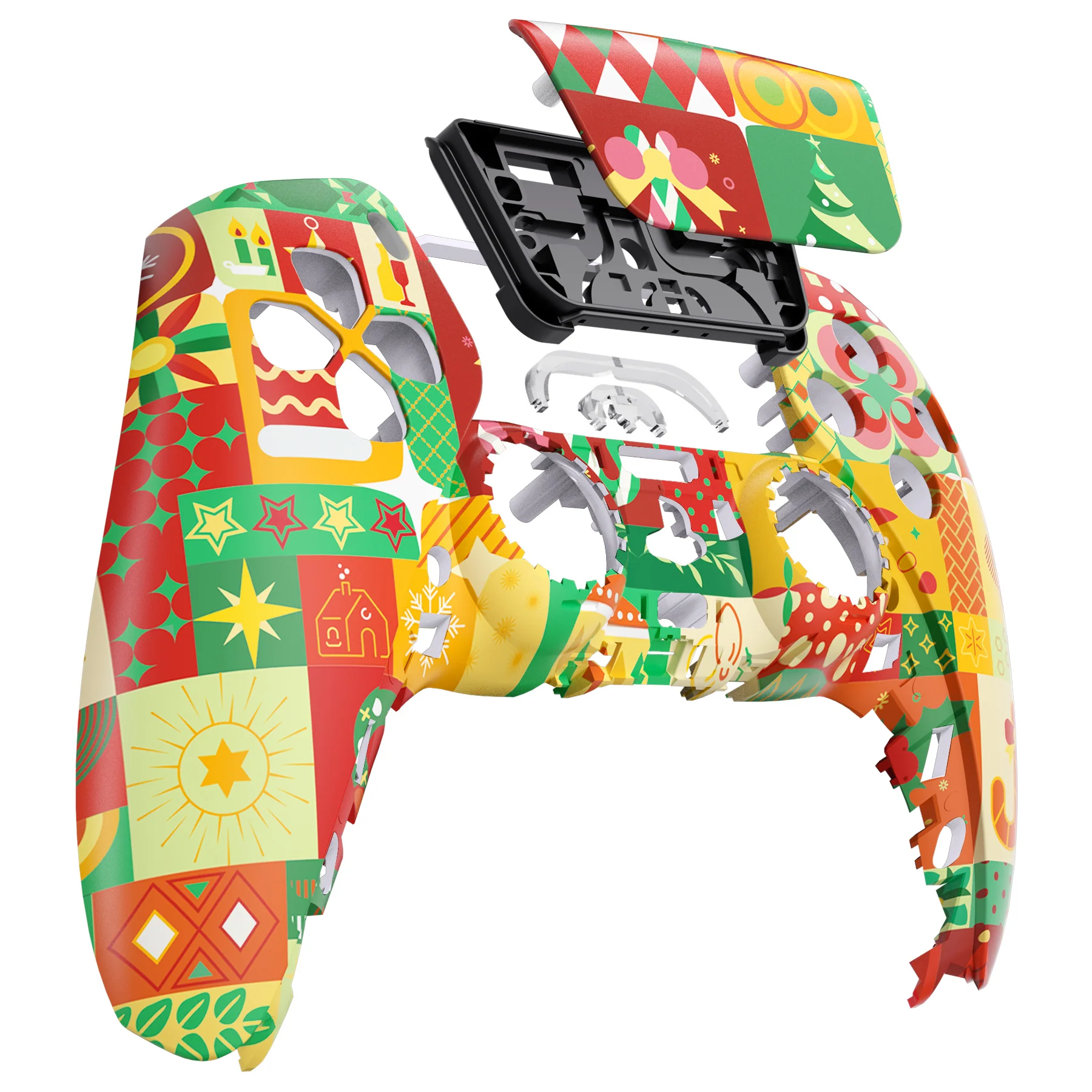 eXtremeRate Replacement Front Housing Shell with Touchpad Compatible with PS5 Controller BDM-010/020/030/040/050 - Christmas Wrap - Image 9