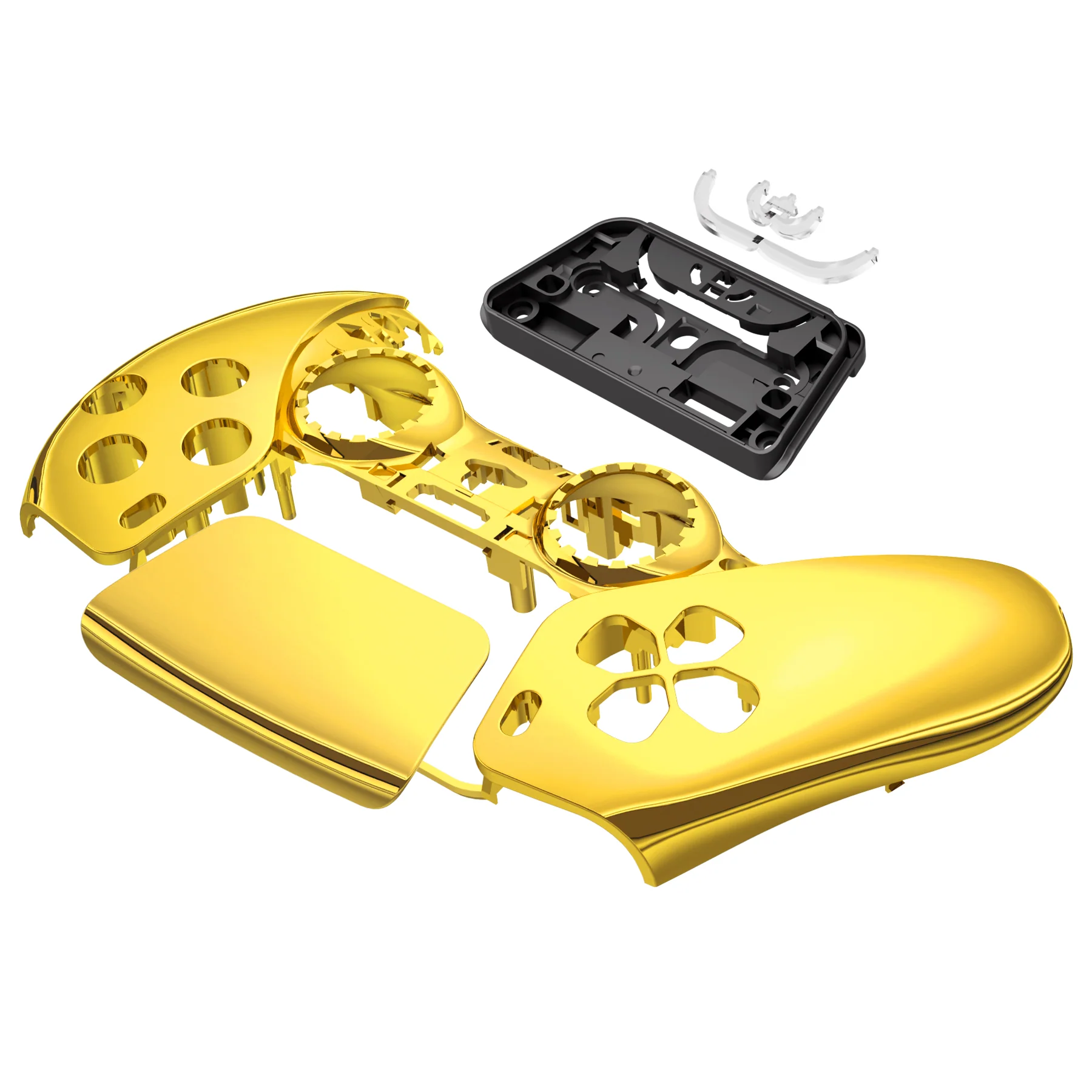 eXtremeRate Replacement Front Housing Shell with Touchpad Compatible with PS5 Controller BDM-010/020/030/040/050/060 - Chrome Gold - Image 10