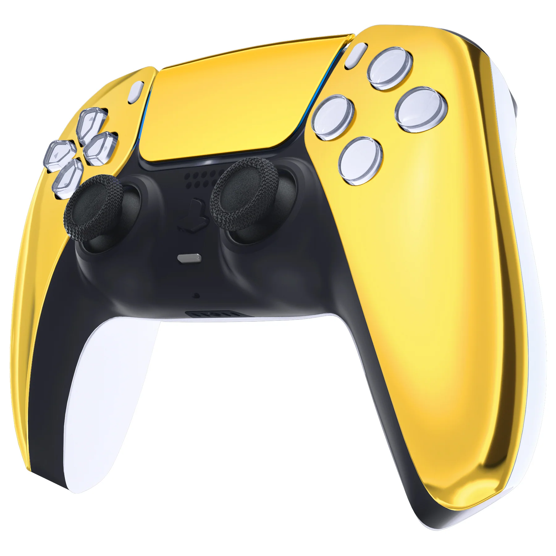 eXtremeRate Replacement Front Housing Shell with Touchpad Compatible with PS5 Controller BDM-010/020/030/040/050/060 - Chrome Gold - Image 4