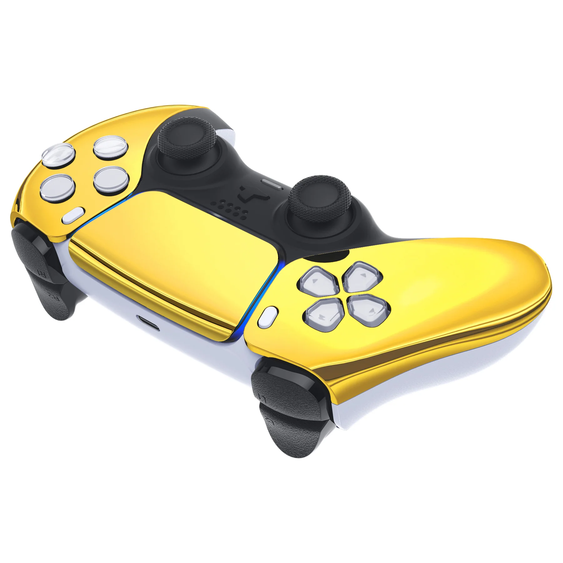 eXtremeRate Replacement Front Housing Shell with Touchpad Compatible with PS5 Controller BDM-010/020/030/040/050/060 - Chrome Gold - Image 6