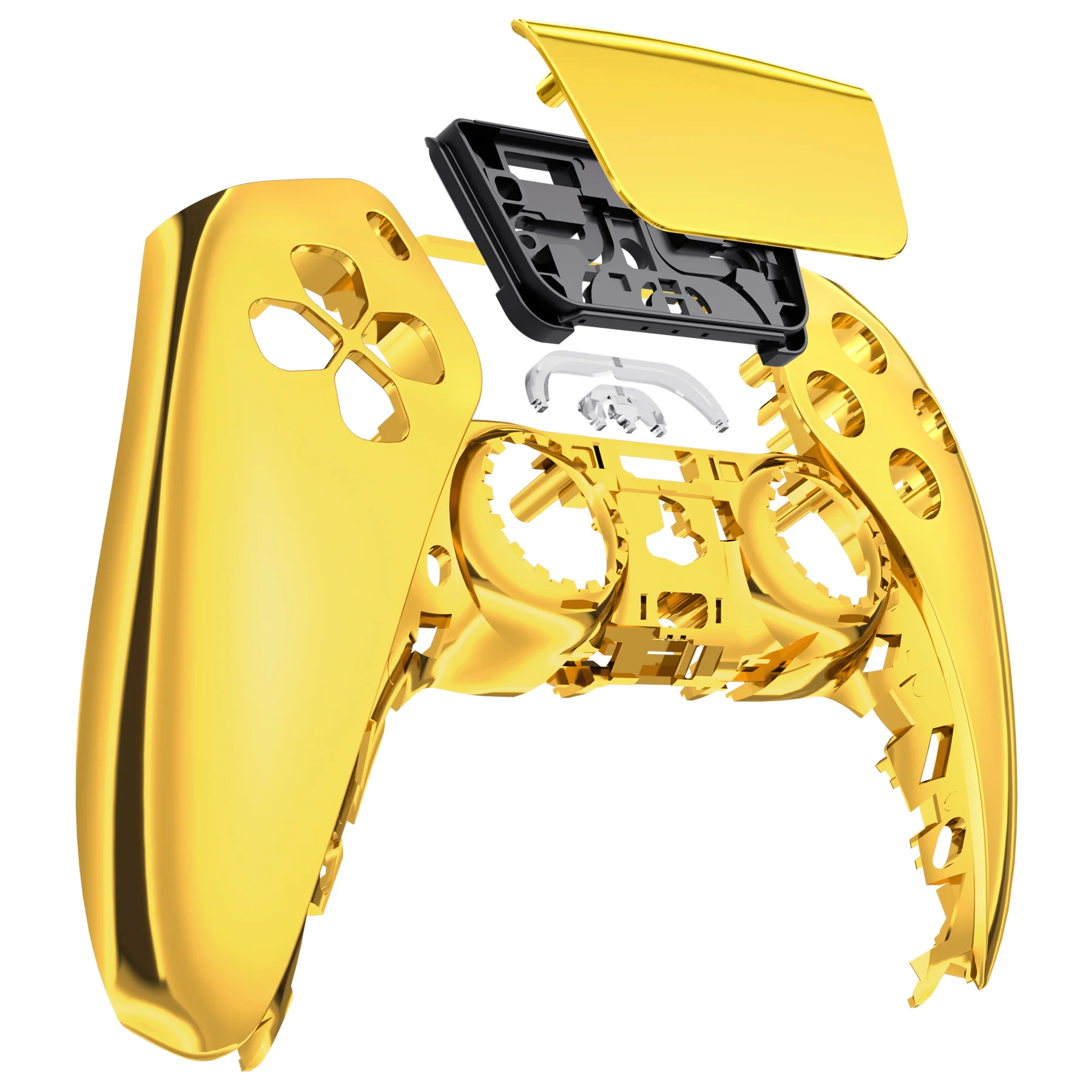 eXtremeRate Replacement Front Housing Shell with Touchpad Compatible with PS5 Controller BDM-010/020/030/040/050/060 - Chrome Gold - Image 9