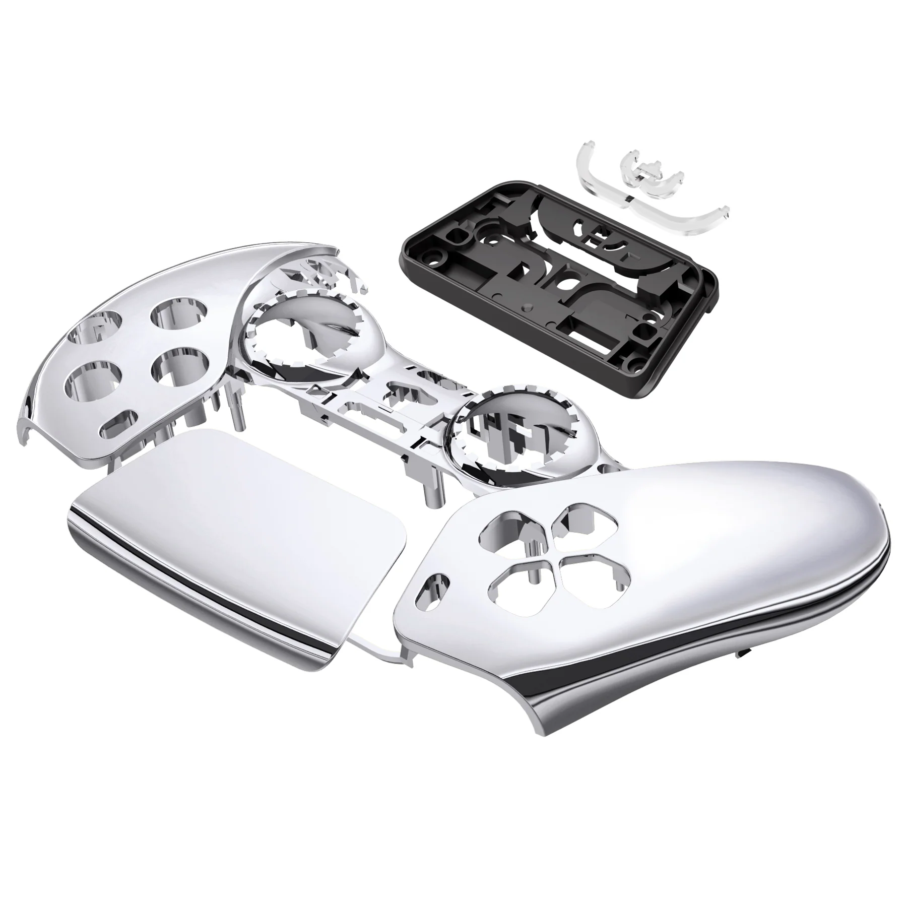 eXtremeRate Replacement Front Housing Shell with Touchpad Compatible with PS5 Controller BDM-010/020/030/040/050 - Chrome Silver - Image 10