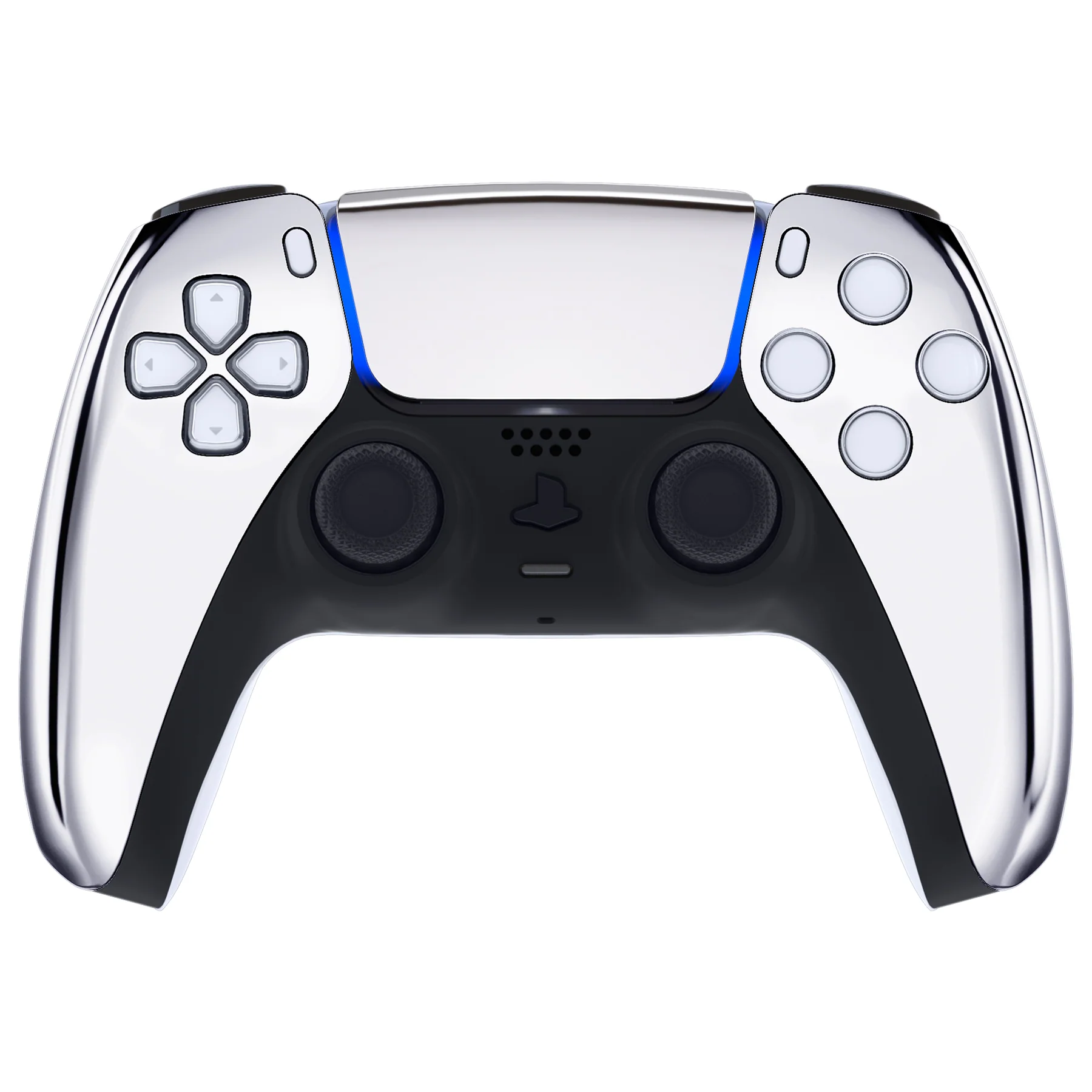 eXtremeRate Replacement Front Housing Shell with Touchpad Compatible with PS5 Controller BDM-010/020/030/040/050 - Chrome Silver - Image 2