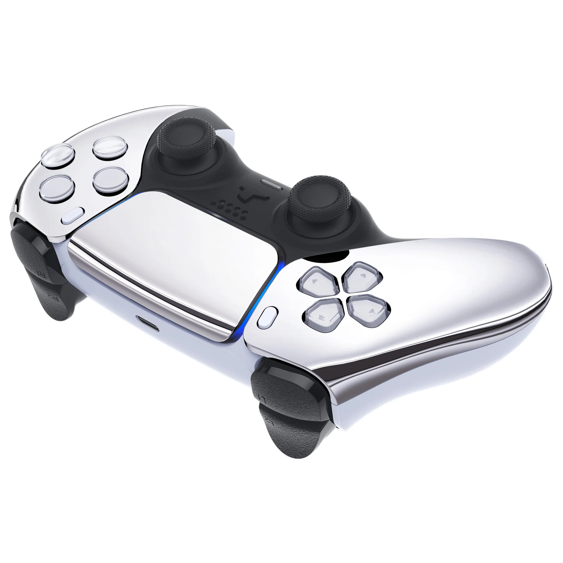 eXtremeRate Replacement Front Housing Shell with Touchpad Compatible with PS5 Controller BDM-010/020/030/040/050 - Chrome Silver - Image 6
