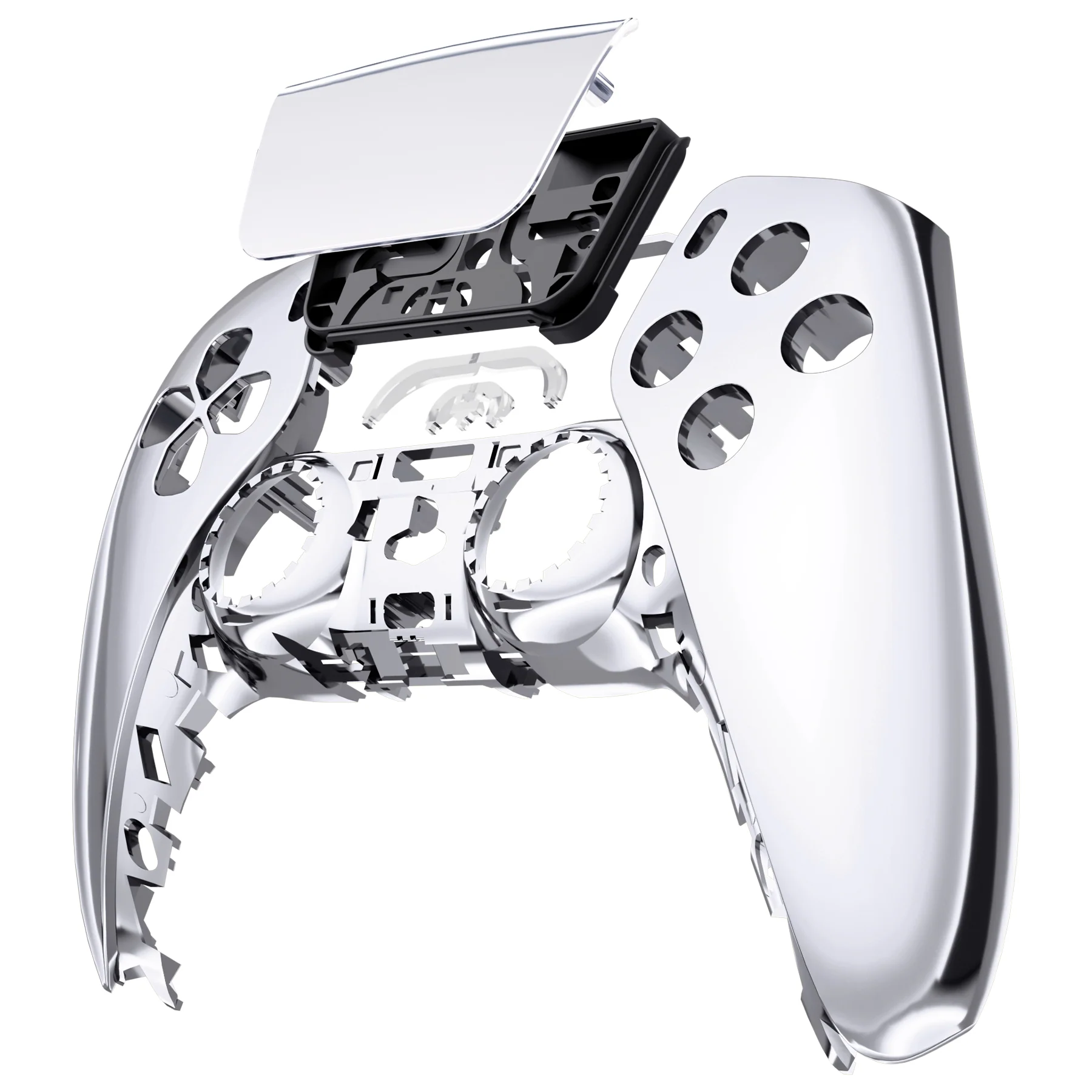 eXtremeRate Replacement Front Housing Shell with Touchpad Compatible with PS5 Controller BDM-010/020/030/040/050 - Chrome Silver - Image 8
