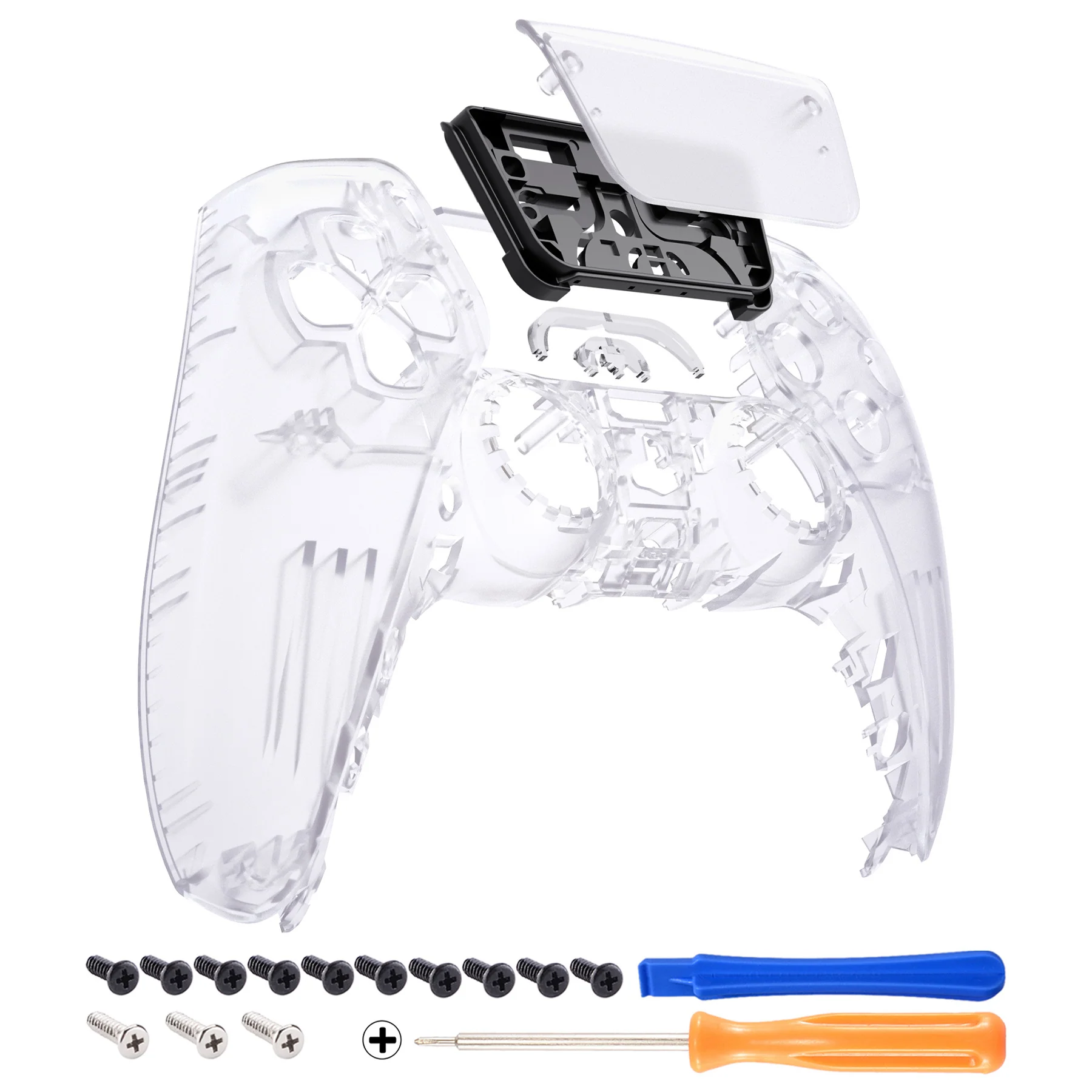 eXtremeRate Replacement Front Housing Shell with Touchpad Compatible with PS5 Controller BDM-010/020/030/040/050 - Clear - Image 7