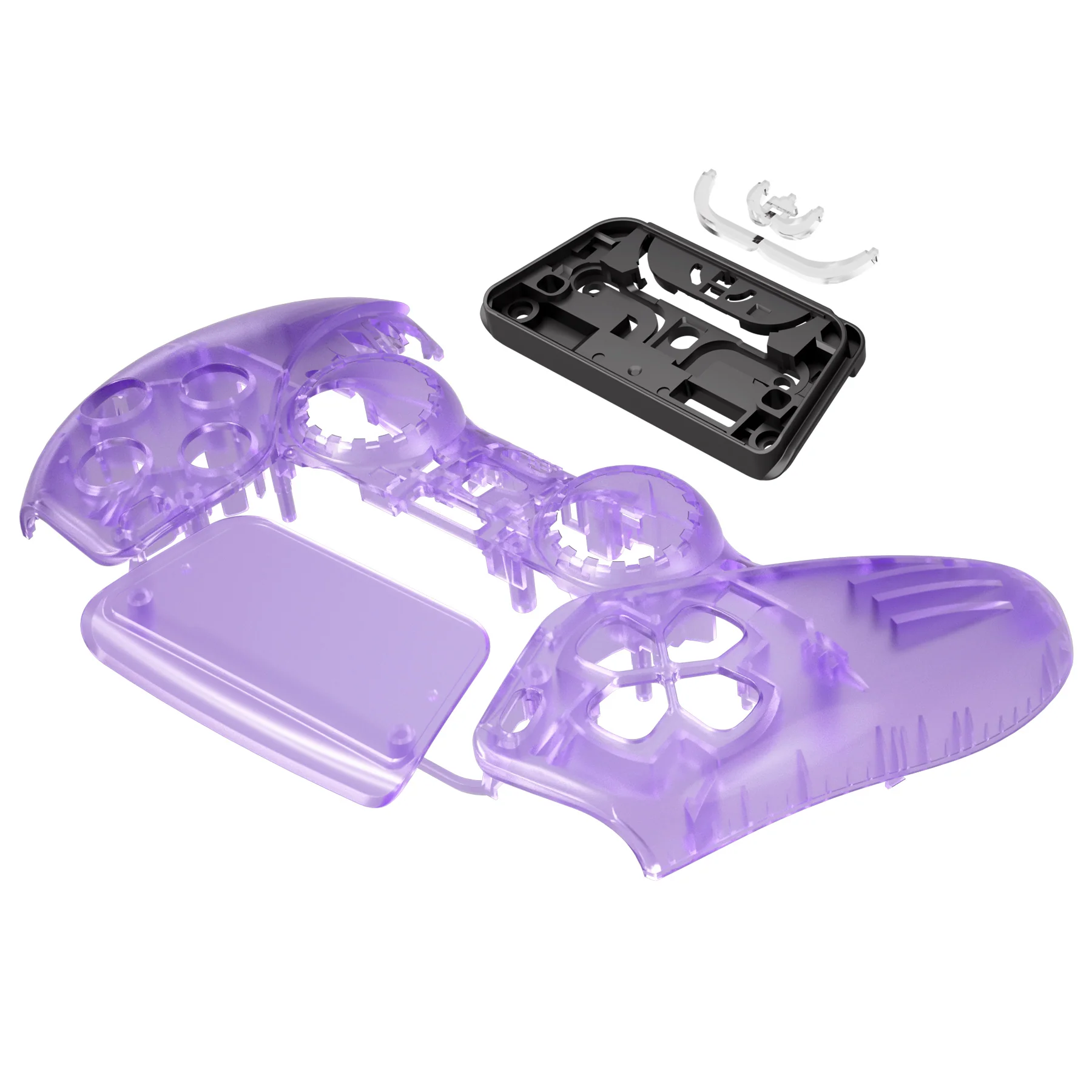 eXtremeRate Replacement Front Housing Shell with Touchpad Compatible with PS5 Controller BDM-010/020/030/040/050 - Clear Atomic Purple - Image 10