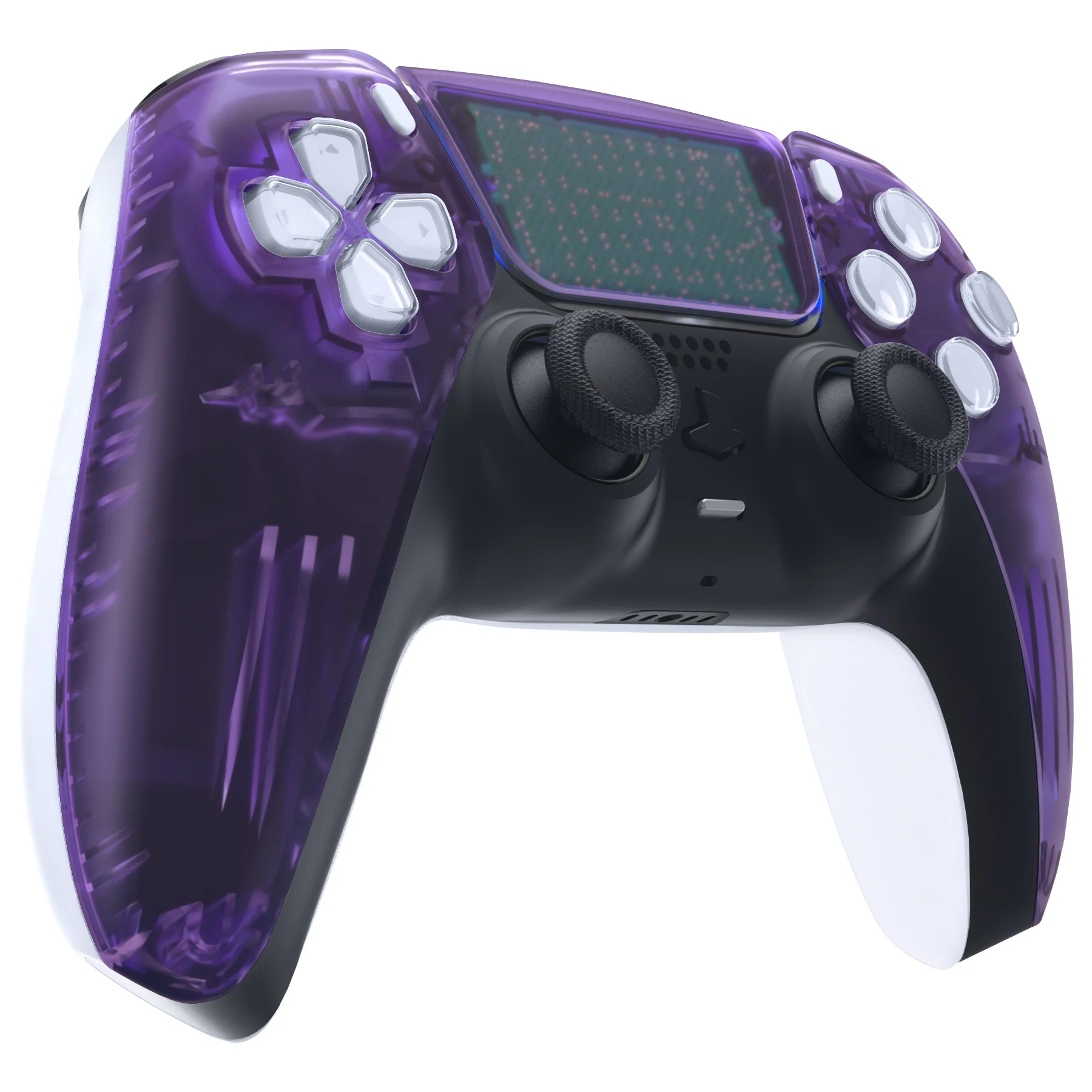 eXtremeRate Replacement Front Housing Shell with Touchpad Compatible with PS5 Controller BDM-010/020/030/040/050 - Clear Atomic Purple - Image 5