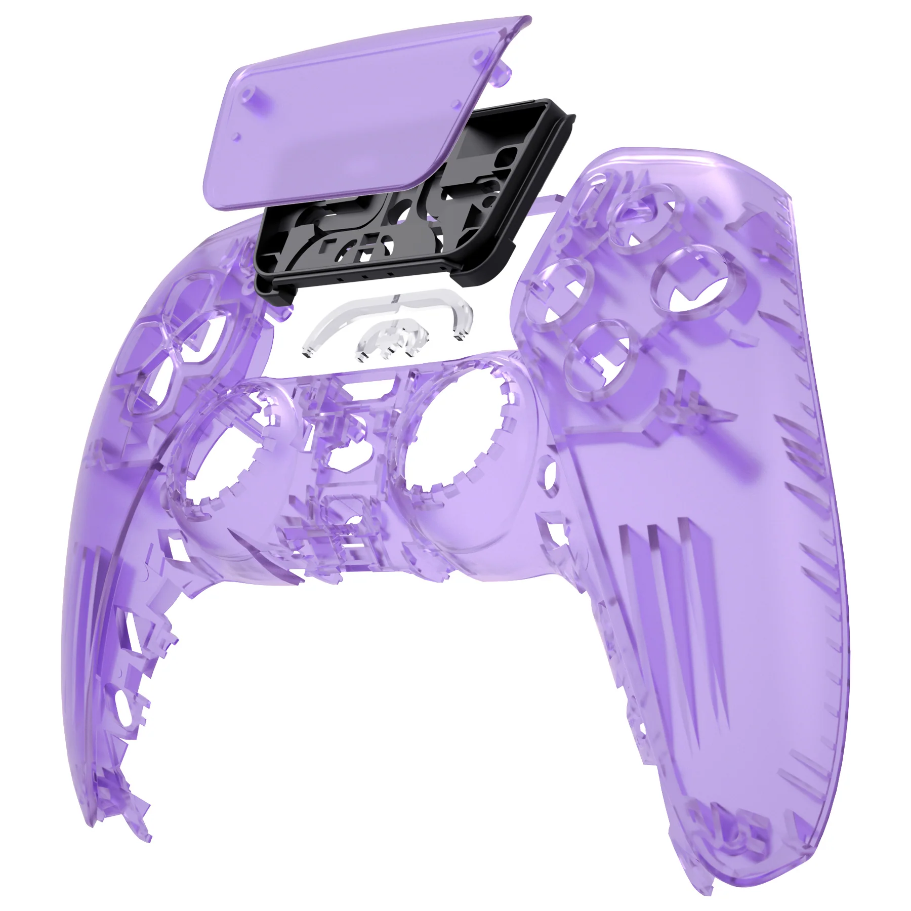 eXtremeRate Replacement Front Housing Shell with Touchpad Compatible with PS5 Controller BDM-010/020/030/040/050 - Clear Atomic Purple - Image 8