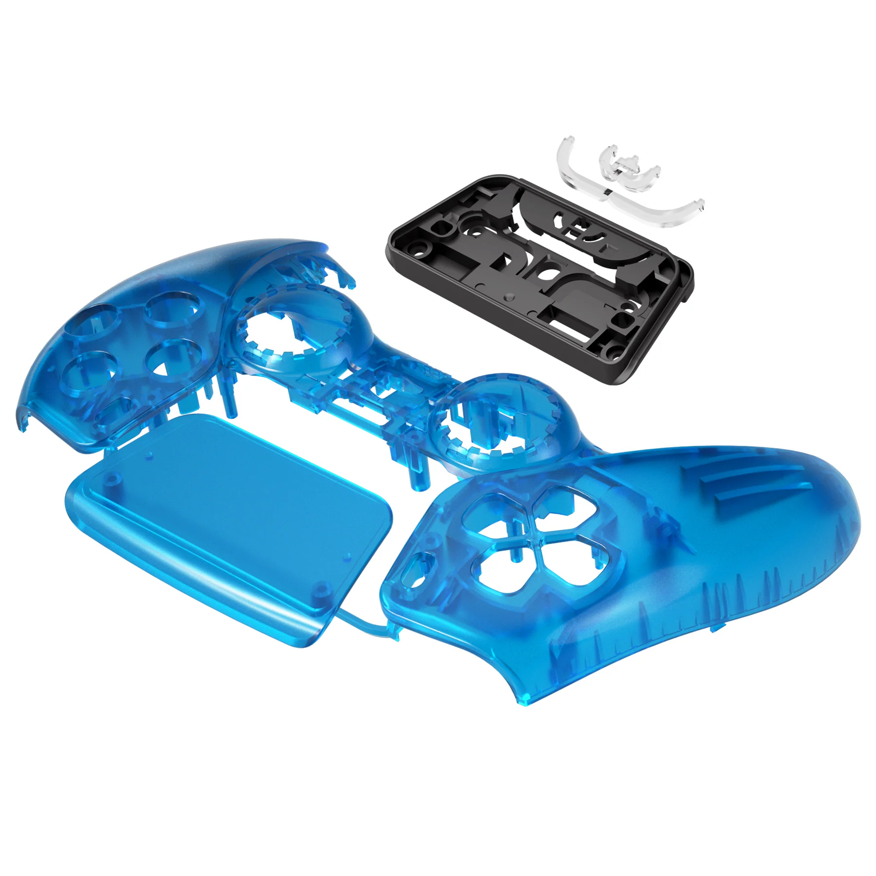 eXtremeRate Replacement Front Housing Shell with Touchpad Compatible with PS5 Controller BDM-010/020/030/040/050 - Clear Blue - Image 10