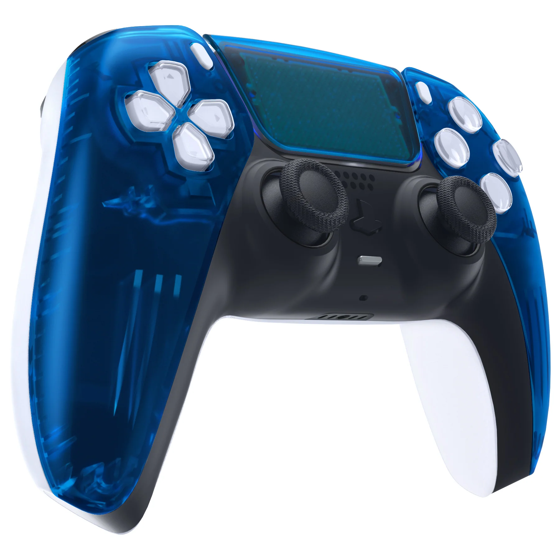 eXtremeRate Replacement Front Housing Shell with Touchpad Compatible with PS5 Controller BDM-010/020/030/040/050 - Clear Blue - Image 5
