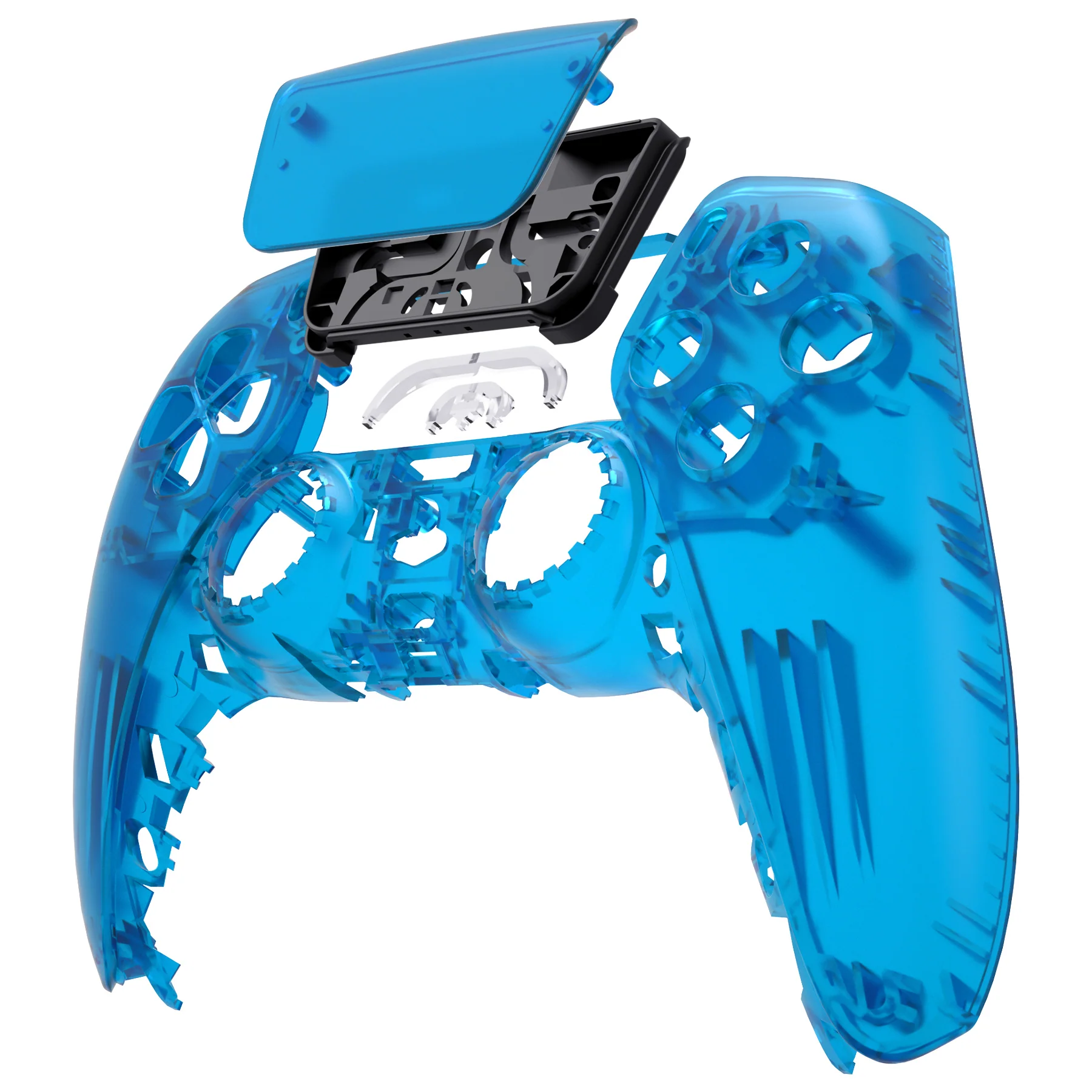 eXtremeRate Replacement Front Housing Shell with Touchpad Compatible with PS5 Controller BDM-010/020/030/040/050 - Clear Blue - Image 8