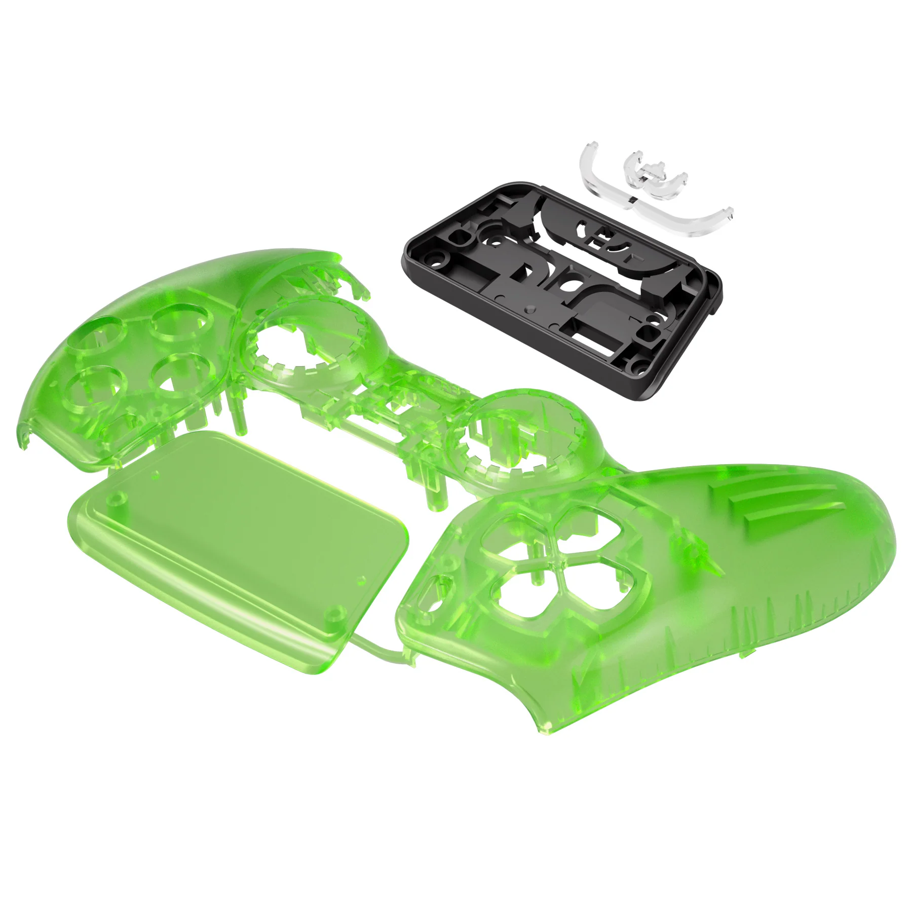 eXtremeRate Replacement Front Housing Shell with Touchpad Compatible with PS5 Controller BDM-010/020/030/040/050 - Clear Green - Image 10