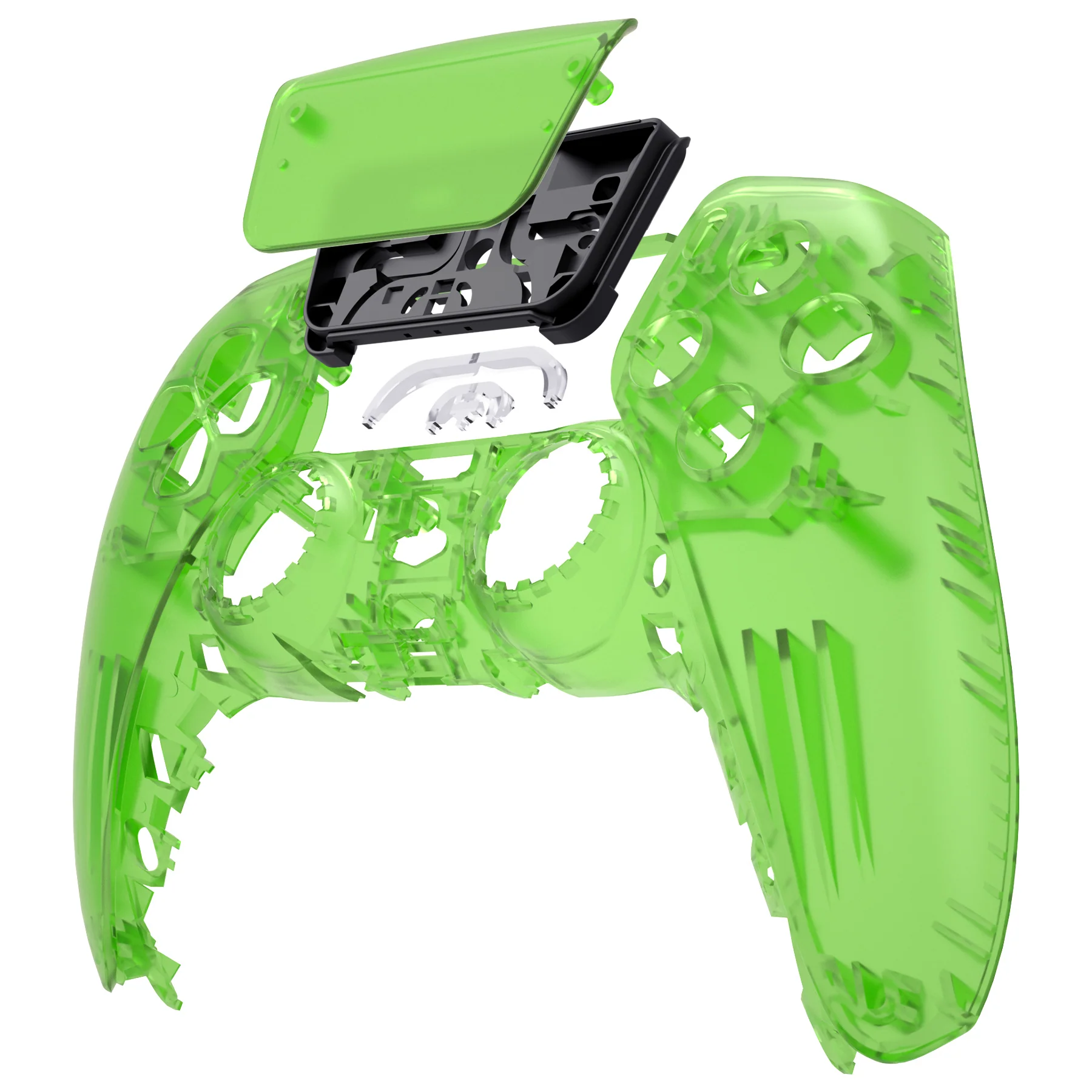eXtremeRate Replacement Front Housing Shell with Touchpad Compatible with PS5 Controller BDM-010/020/030/040/050 - Clear Green - Image 8