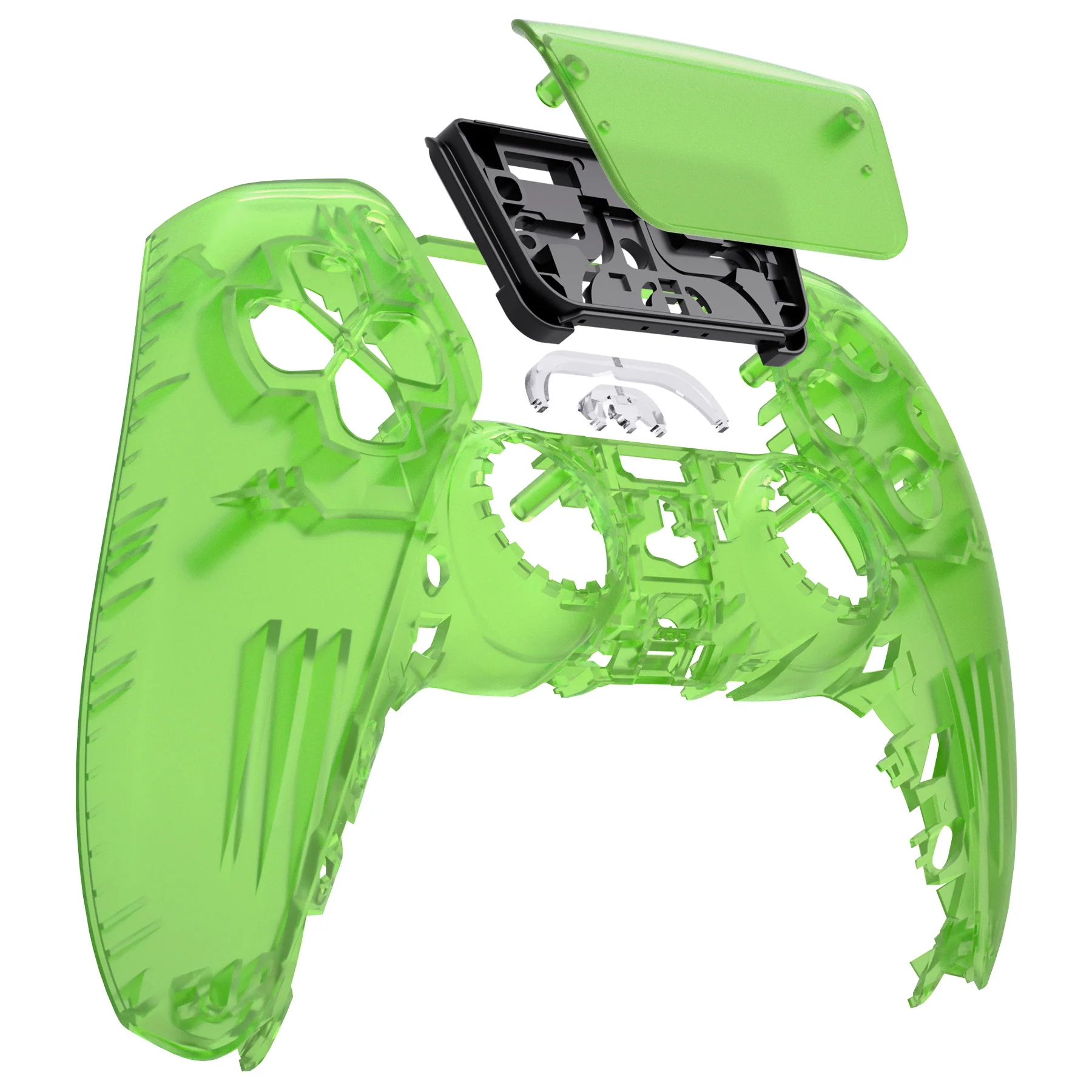 eXtremeRate Replacement Front Housing Shell with Touchpad Compatible with PS5 Controller BDM-010/020/030/040/050 - Clear Green - Image 9
