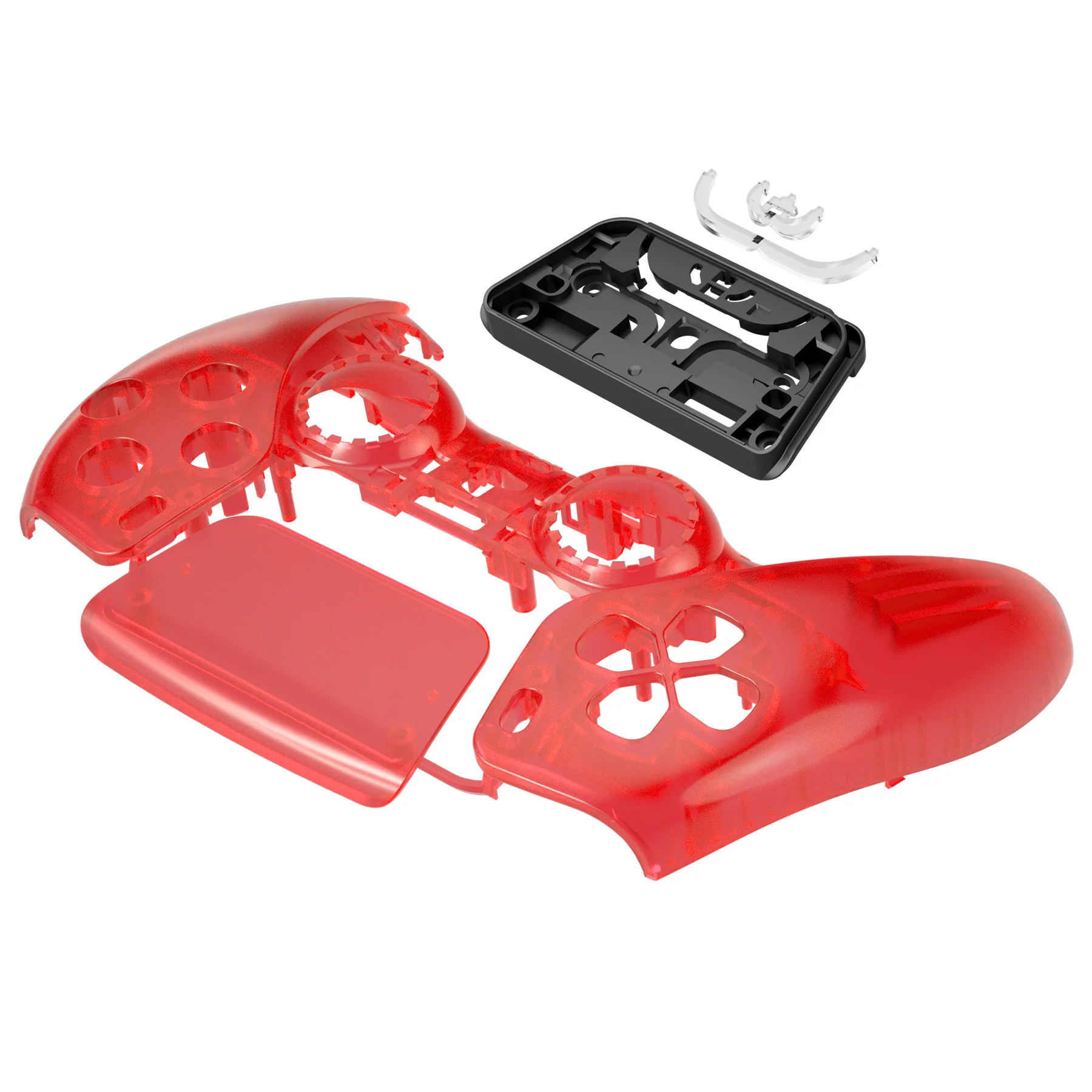 eXtremeRate Replacement Front Housing Shell with Touchpad Compatible with PS5 Controller BDM-010/020/030/040/050 - Clear Red - Image 10