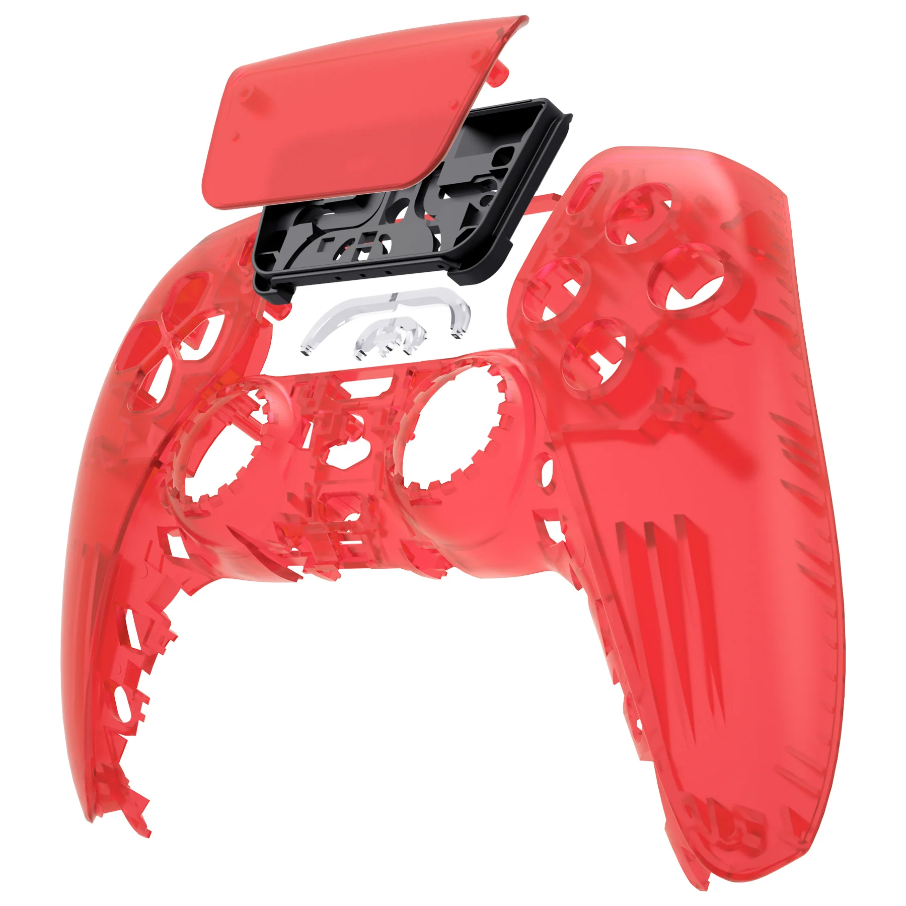 eXtremeRate Replacement Front Housing Shell with Touchpad Compatible with PS5 Controller BDM-010/020/030/040/050 - Clear Red - Image 8