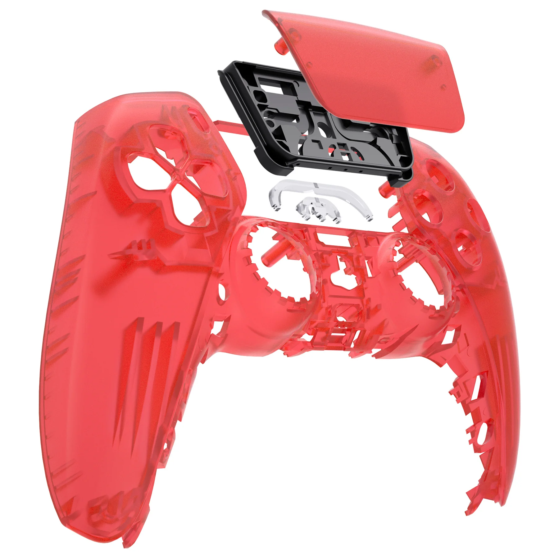 eXtremeRate Replacement Front Housing Shell with Touchpad Compatible with PS5 Controller BDM-010/020/030/040/050 - Clear Red - Image 9