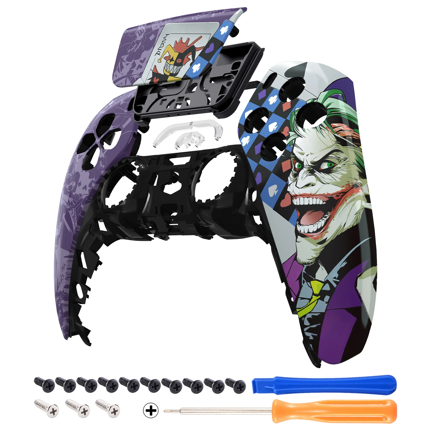 eXtremeRate Replacement Front Housing Shell with Touchpad Compatible with PS5 Controller BDM-010/020/030/040/050 - Clown Cards - Image 7