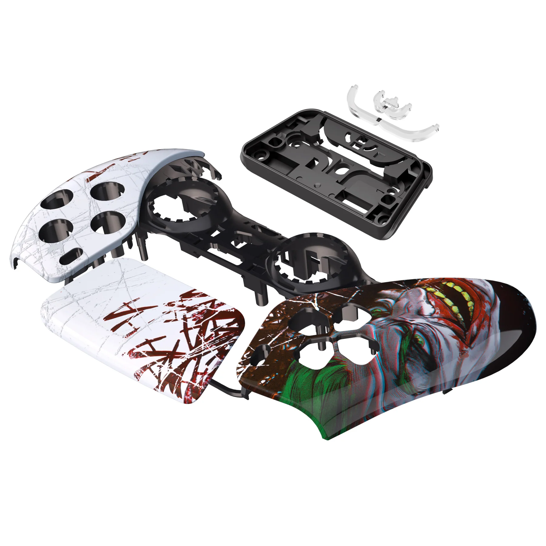 eXtremeRate Replacement Front Housing Shell with Touchpad Compatible with PS5 Controller BDM-010/020/030/040/050/060 - Clown HAHAHA - Image 10