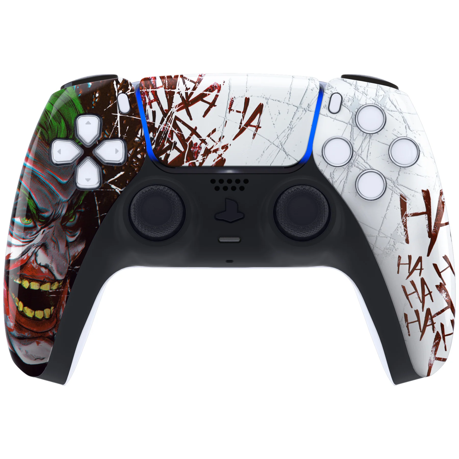 eXtremeRate Replacement Front Housing Shell with Touchpad Compatible with PS5 Controller BDM-010/020/030/040/050/060 - Clown HAHAHA - Image 2