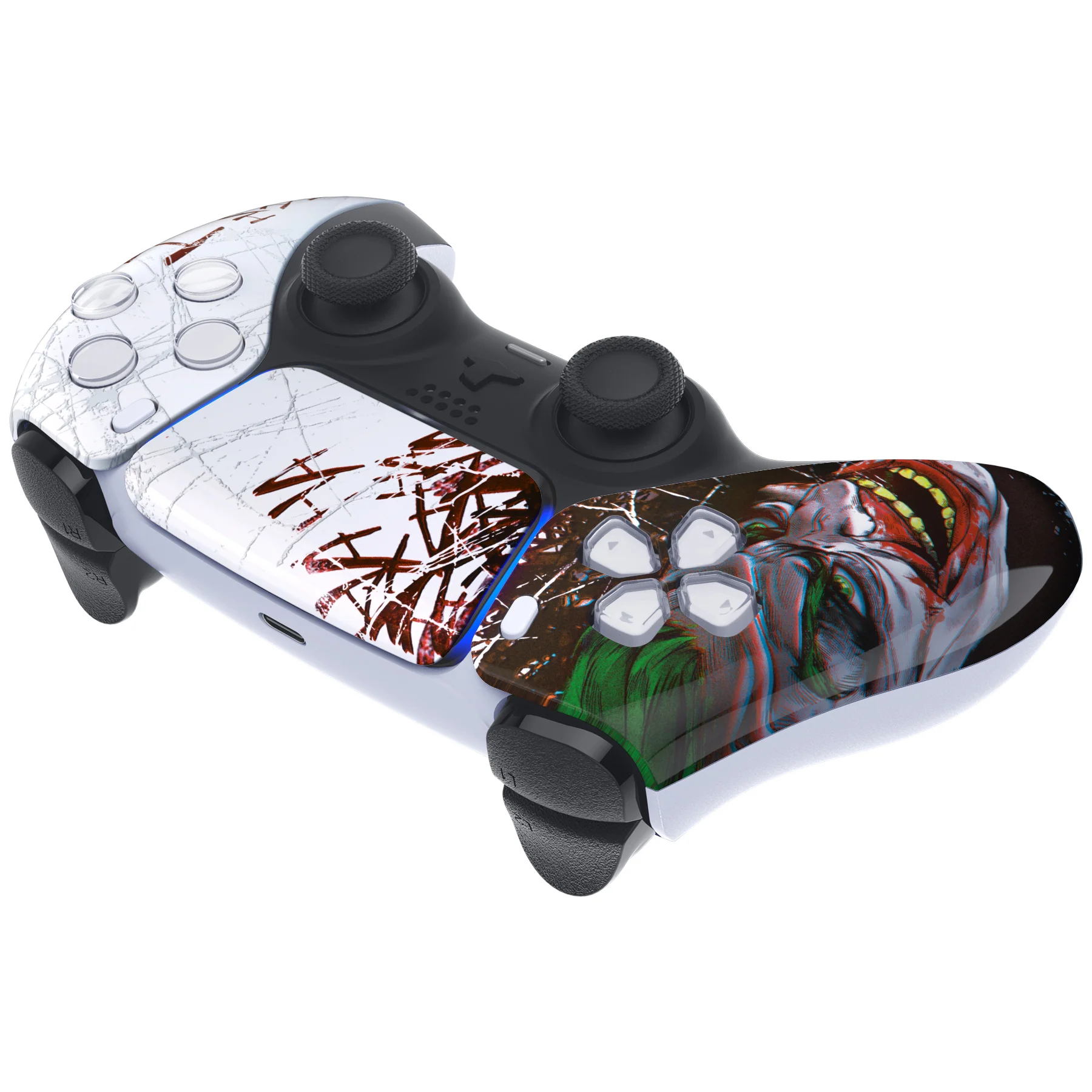 eXtremeRate Replacement Front Housing Shell with Touchpad Compatible with PS5 Controller BDM-010/020/030/040/050/060 - Clown HAHAHA - Image 6