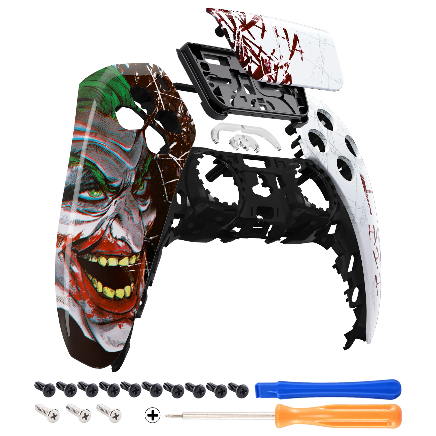 eXtremeRate Replacement Front Housing Shell with Touchpad Compatible with PS5 Controller BDM-010/020/030/040/050/060 - Clown HAHAHA - Image 7