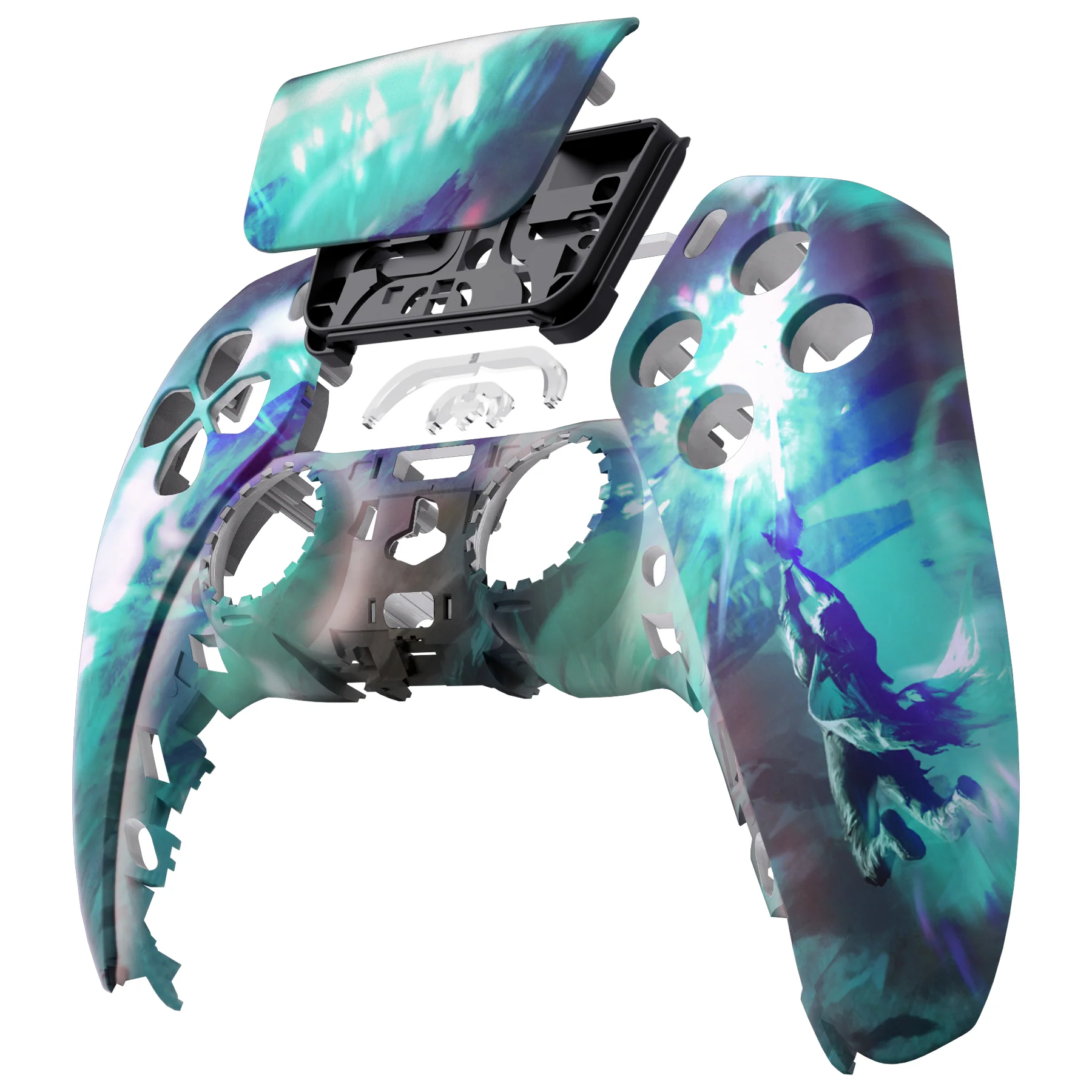eXtremeRate Replacement Front Housing Shell with Touchpad Compatible with PS5 Controller BDM-010/020/030/040/050 - Crystal Fantasy - Image 8