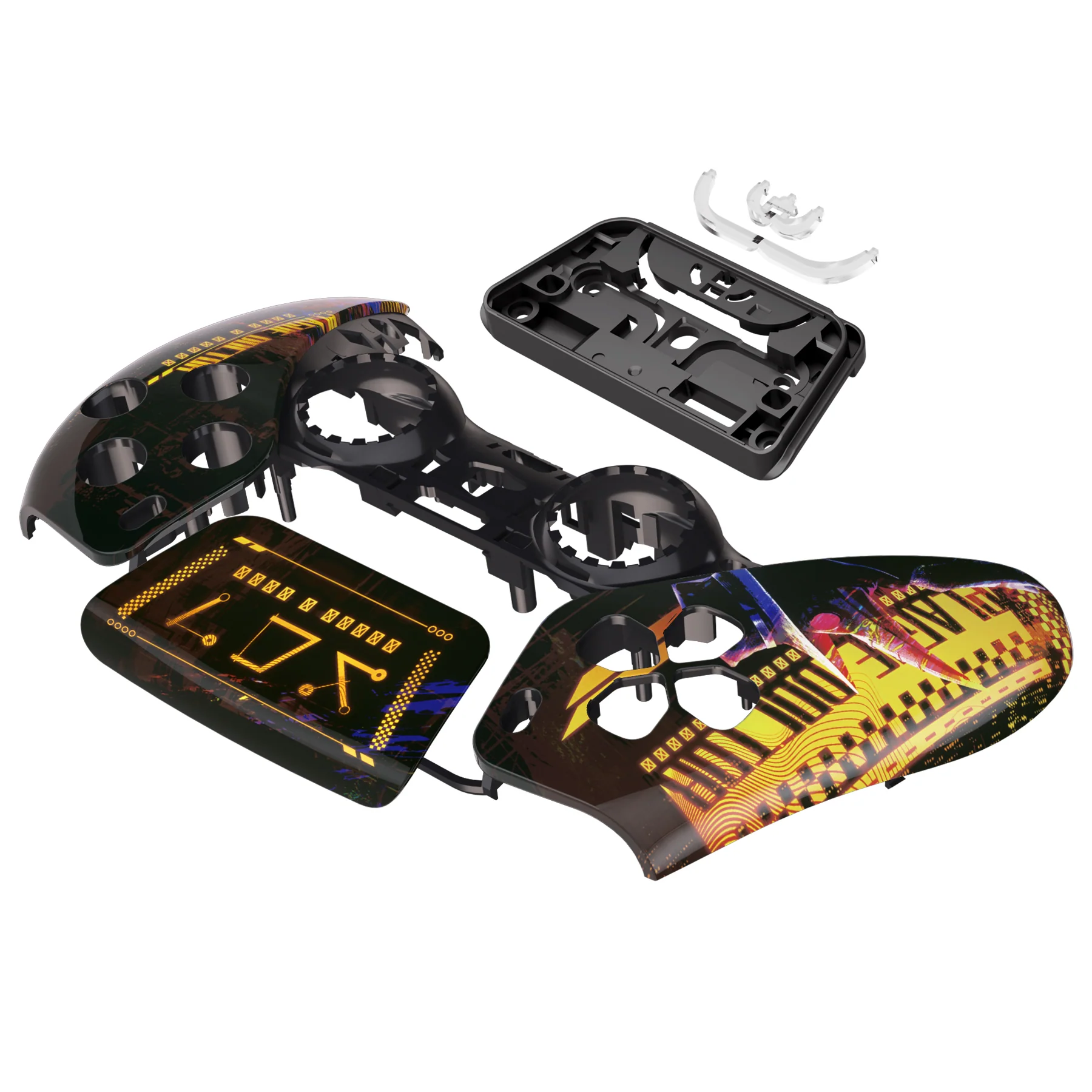 eXtremeRate Replacement Front Housing Shell with Touchpad Compatible with PS5 Controller BDM-010/020/030/040/050 - Cyber Plague - Image 10