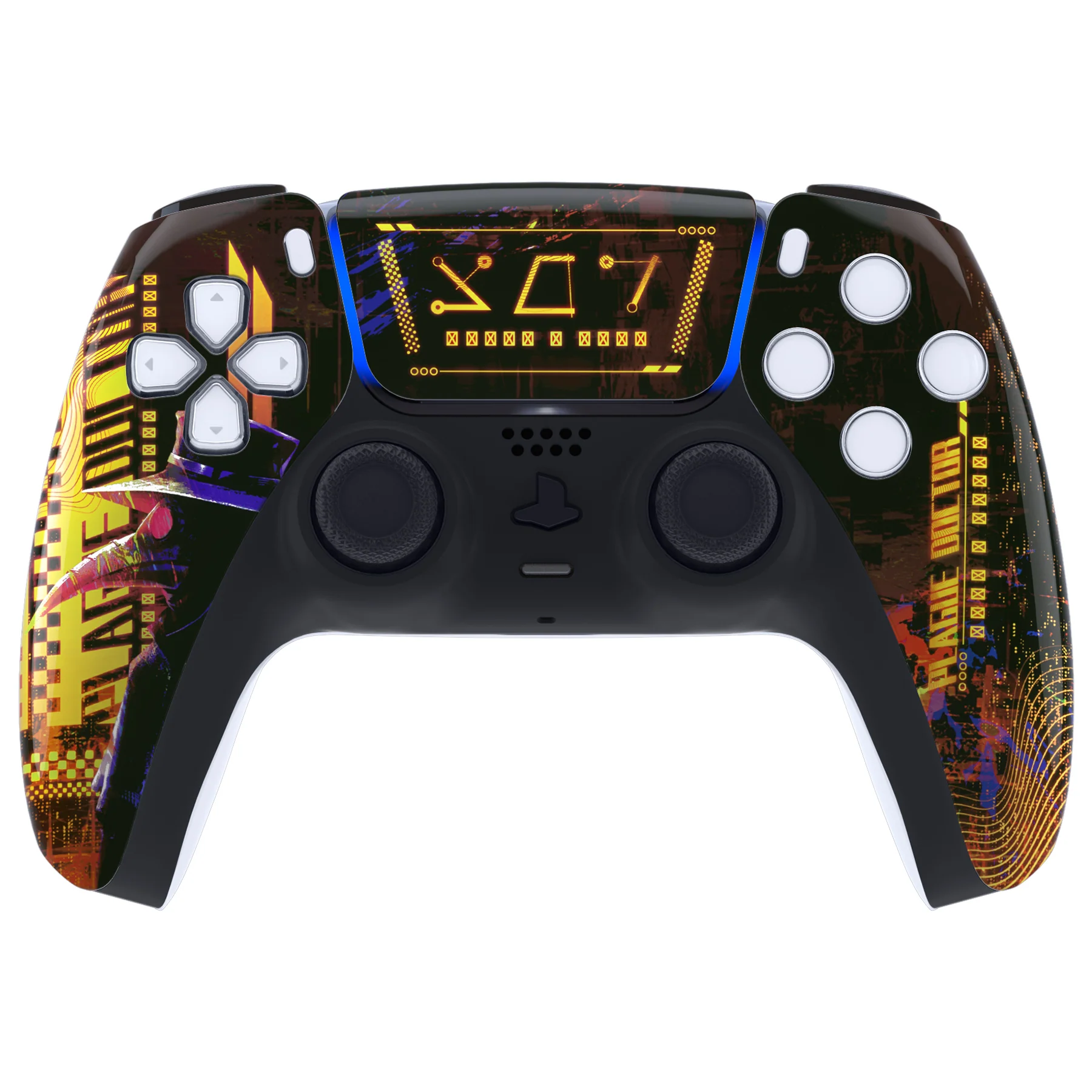 eXtremeRate Replacement Front Housing Shell with Touchpad Compatible with PS5 Controller BDM-010/020/030/040/050 - Cyber Plague - Image 2