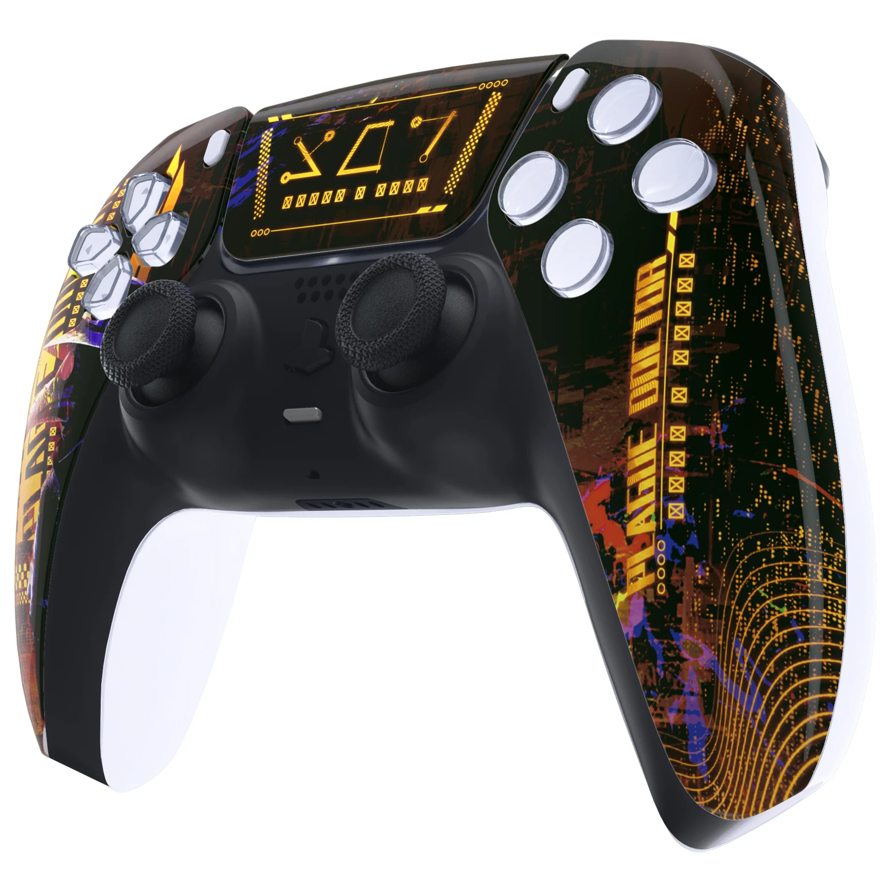 eXtremeRate Replacement Front Housing Shell with Touchpad Compatible with PS5 Controller BDM-010/020/030/040/050 - Cyber Plague - Image 4