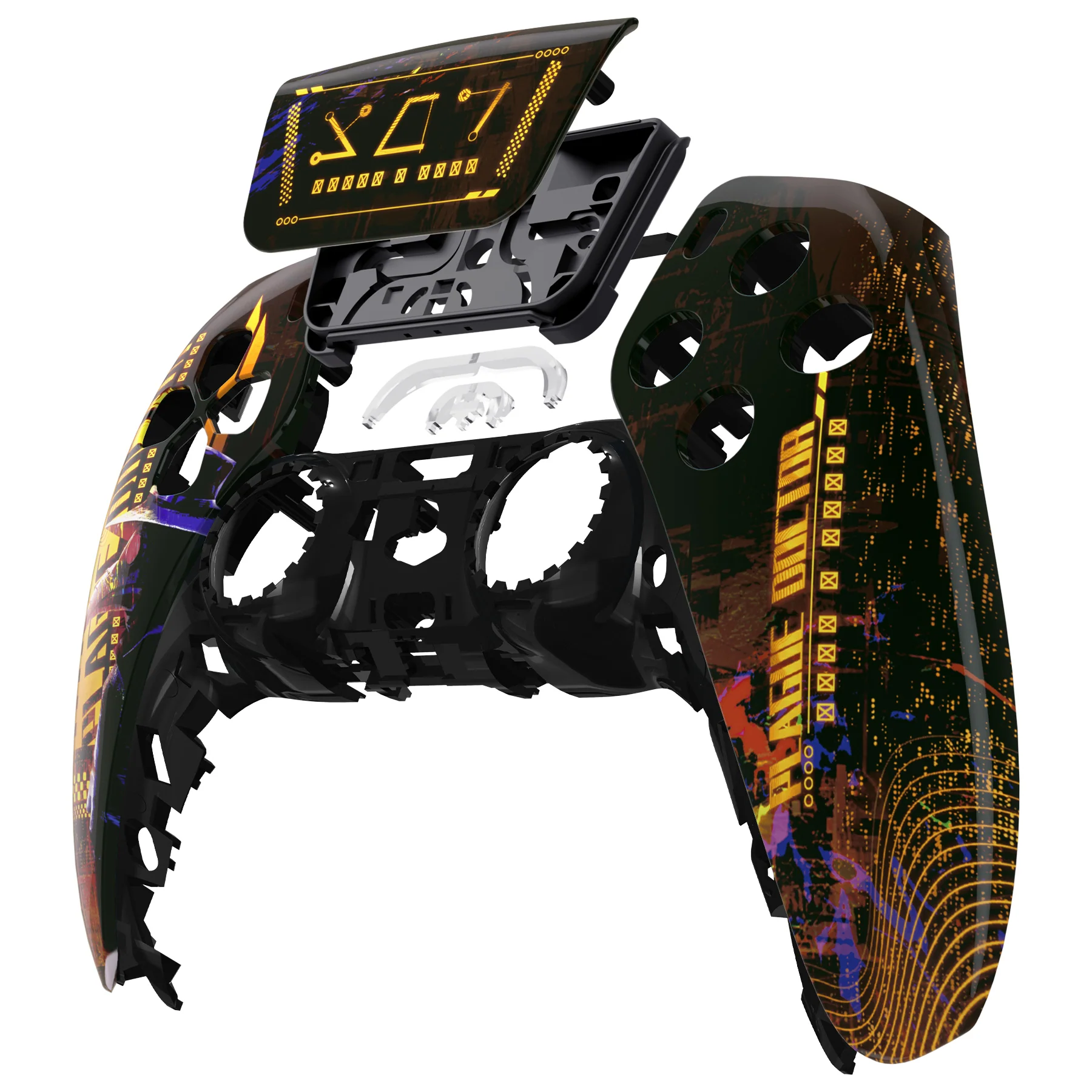eXtremeRate Replacement Front Housing Shell with Touchpad Compatible with PS5 Controller BDM-010/020/030/040/050 - Cyber Plague - Image 8