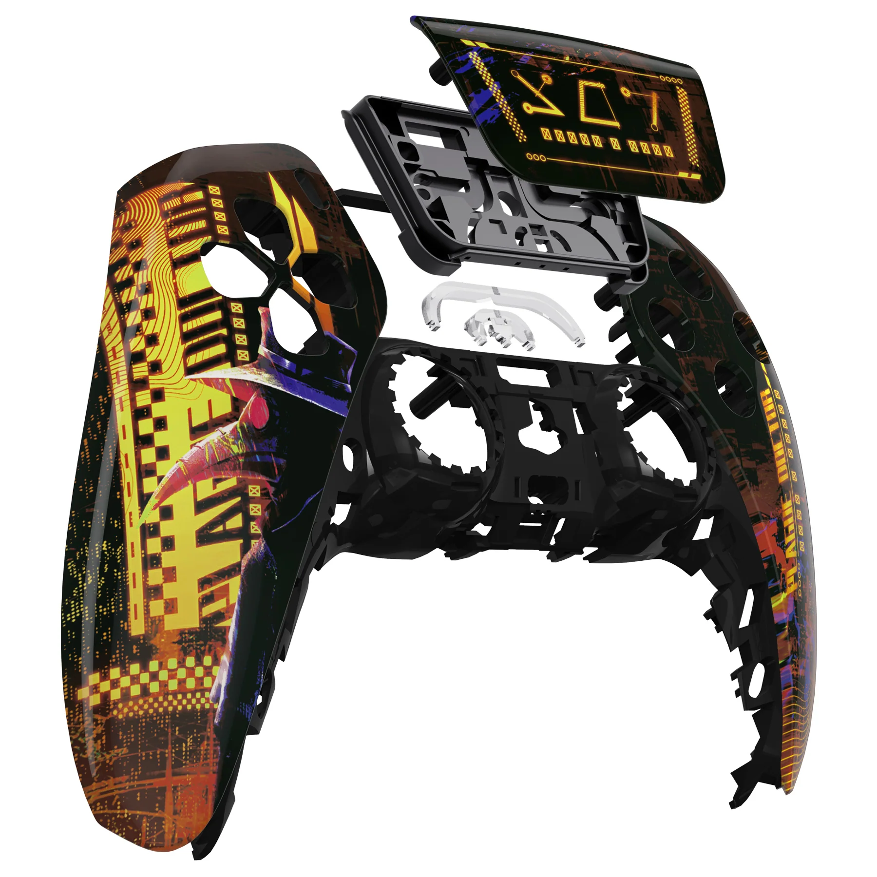 eXtremeRate Replacement Front Housing Shell with Touchpad Compatible with PS5 Controller BDM-010/020/030/040/050 - Cyber Plague - Image 9