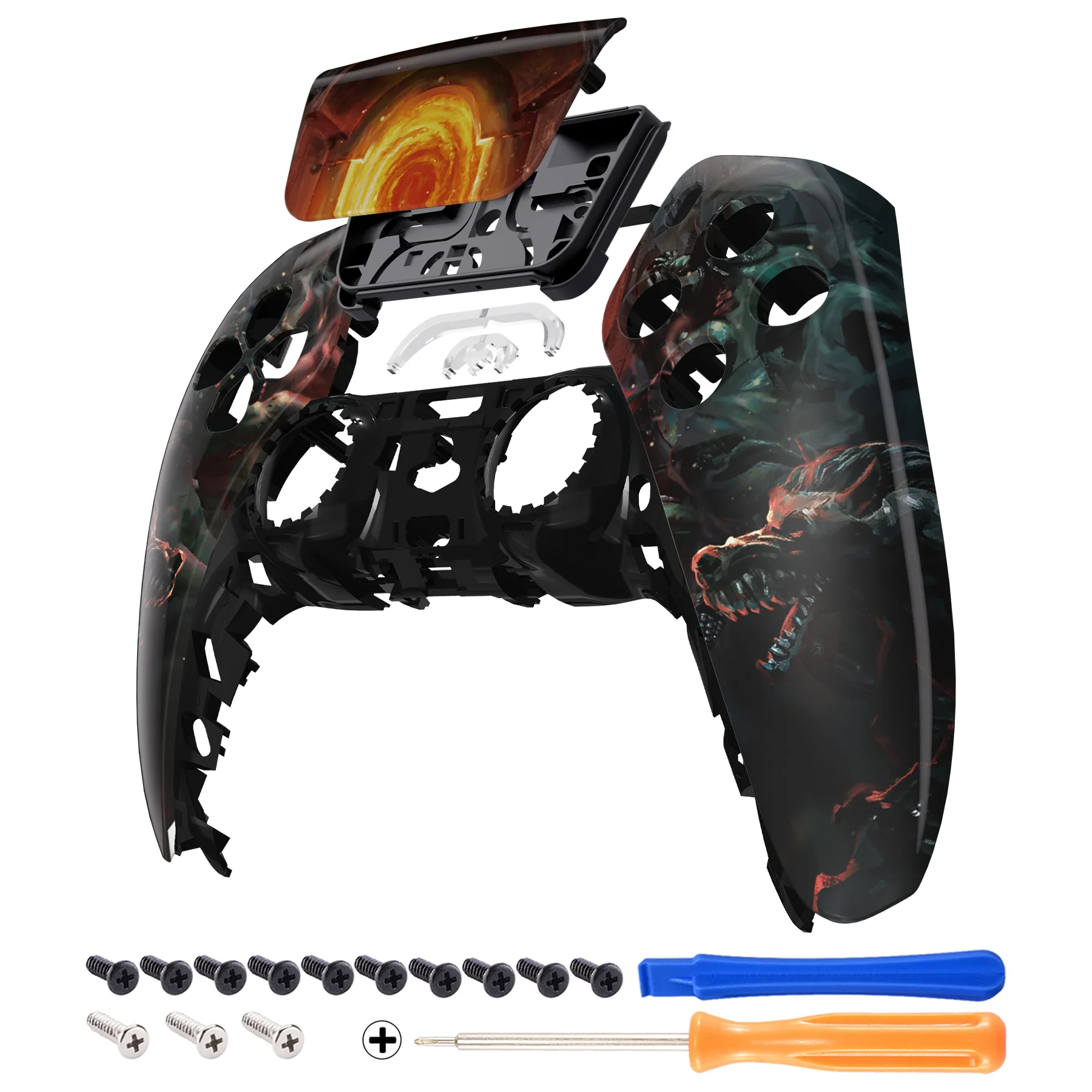 eXtremeRate Replacement Front Housing Shell with Touchpad Compatible with PS5 Controller BDM-010/020/030/040/050 - Entrance of Hell - Image 7
