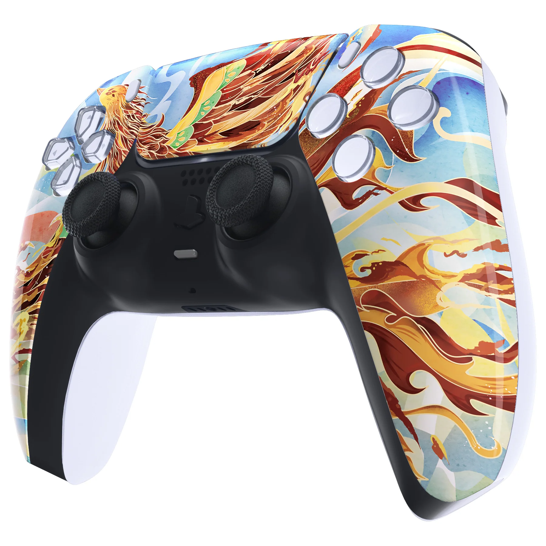 eXtremeRate Replacement Front Housing Shell with Touchpad Compatible with PS5 Controller BDM-010/020/030/040/050 - Fire Phoenix - Image 4