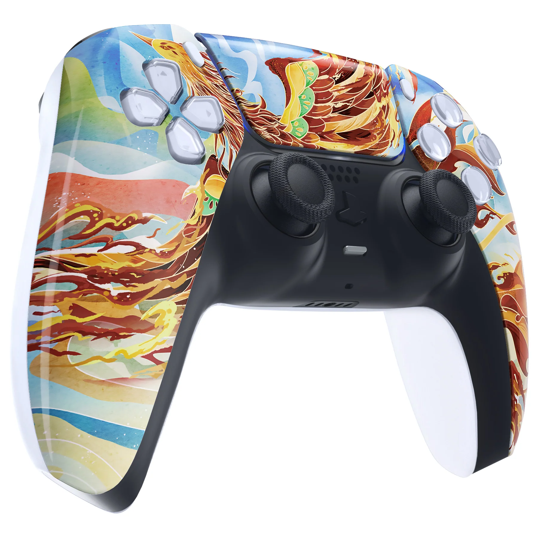eXtremeRate Replacement Front Housing Shell with Touchpad Compatible with PS5 Controller BDM-010/020/030/040/050 - Fire Phoenix - Image 5