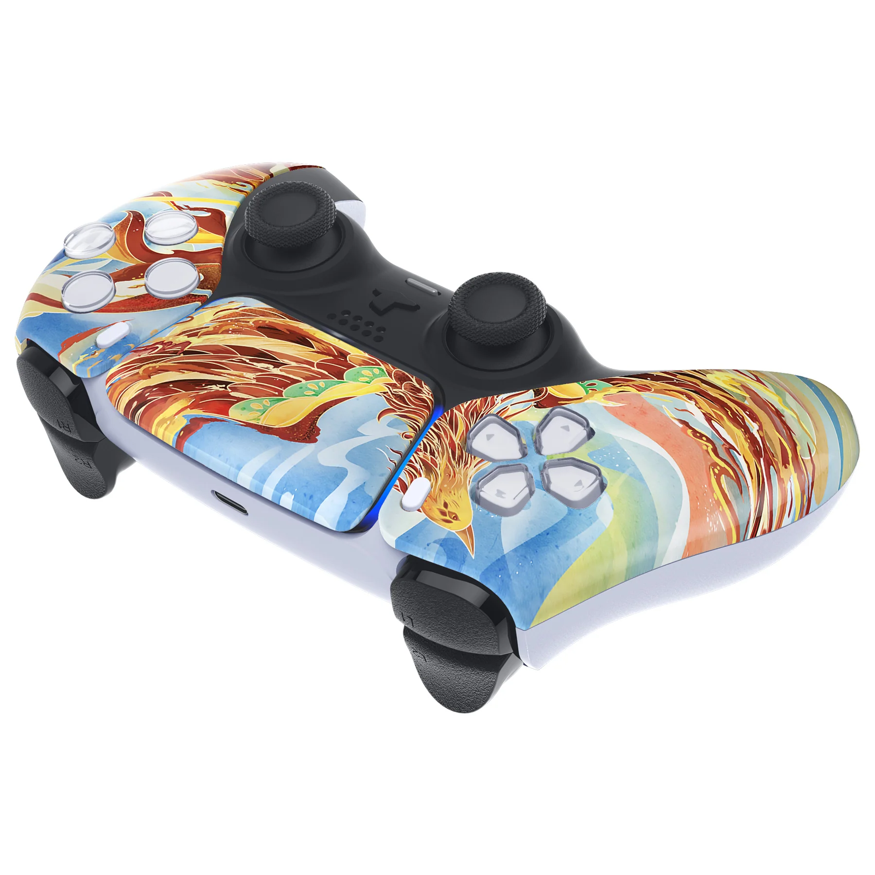 eXtremeRate Replacement Front Housing Shell with Touchpad Compatible with PS5 Controller BDM-010/020/030/040/050 - Fire Phoenix - Image 6