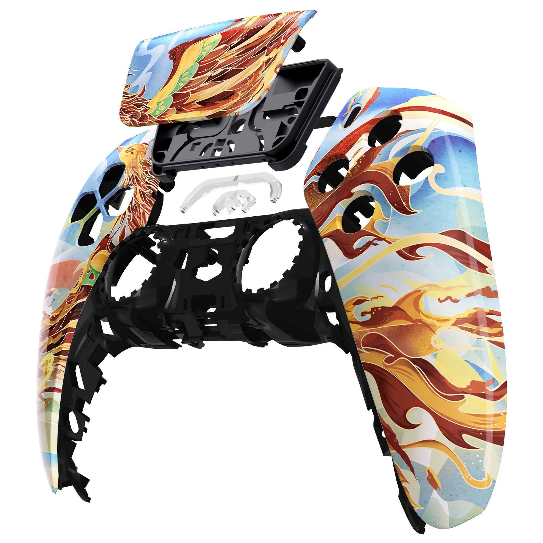 eXtremeRate Replacement Front Housing Shell with Touchpad Compatible with PS5 Controller BDM-010/020/030/040/050 - Fire Phoenix - Image 8