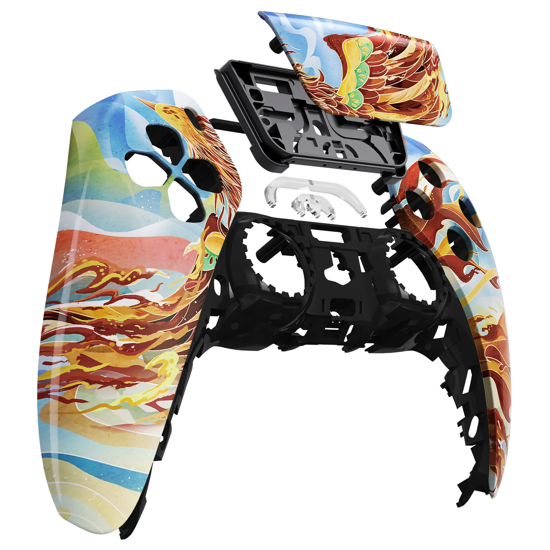 eXtremeRate Replacement Front Housing Shell with Touchpad Compatible with PS5 Controller BDM-010/020/030/040/050 - Fire Phoenix - Image 9