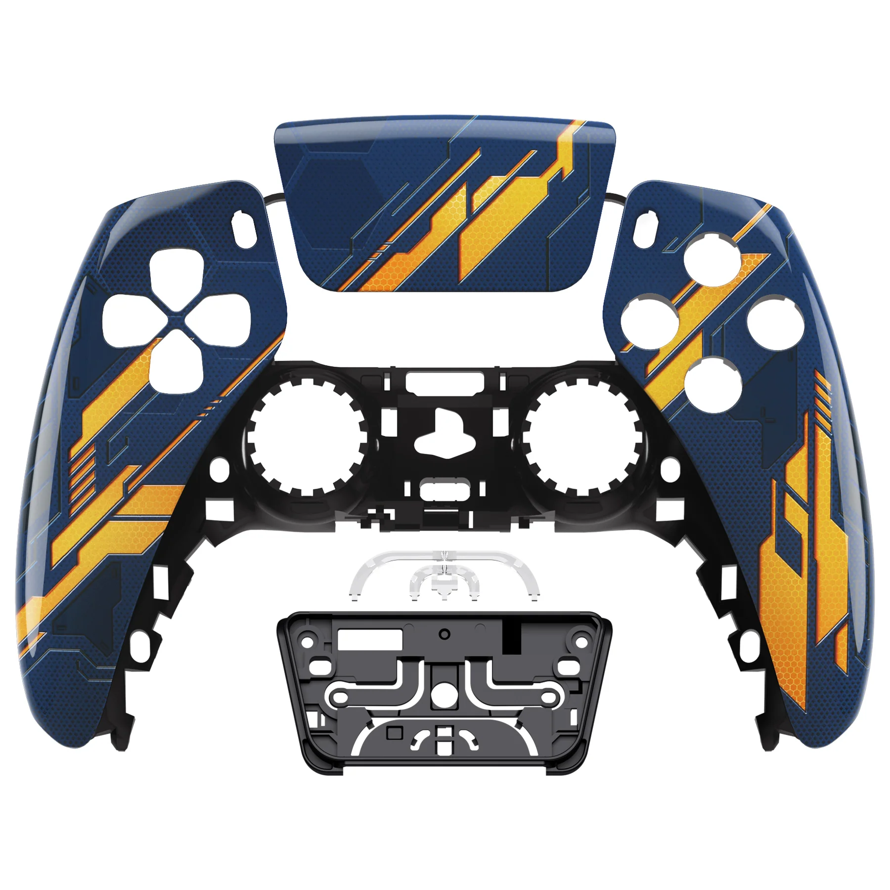 eXtremeRate Replacement Front Housing Shell with Touchpad Compatible with PS5 Controller BDM-010/020/030/040/050 - Glow in Dark Mecha - Orange - Image 10