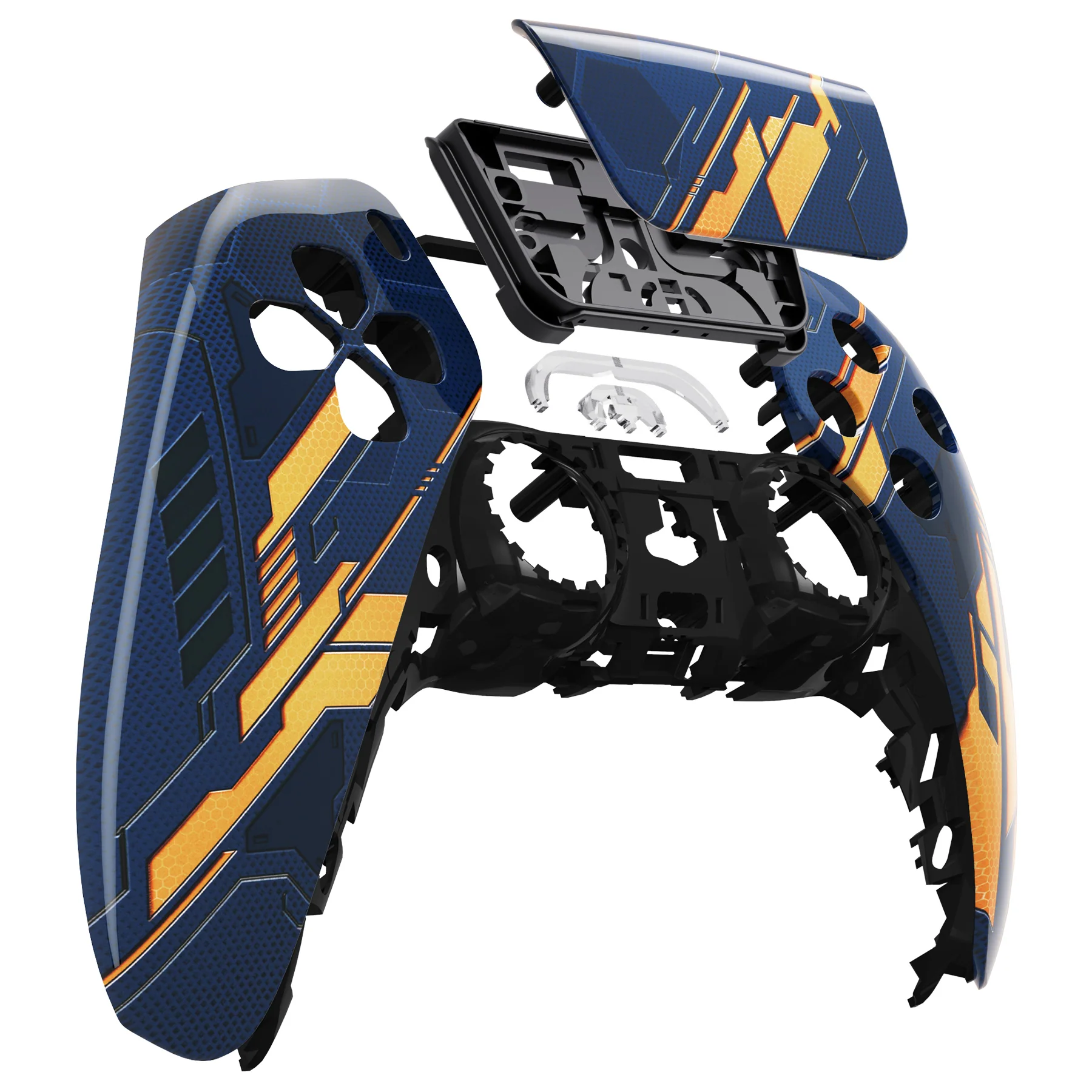 eXtremeRate Replacement Front Housing Shell with Touchpad Compatible with PS5 Controller BDM-010/020/030/040/050 - Glow in Dark Mecha - Orange - Image 12