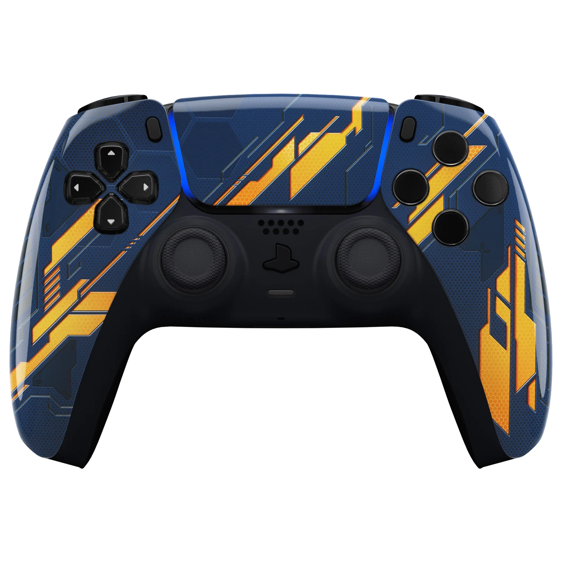eXtremeRate Replacement Front Housing Shell with Touchpad Compatible with PS5 Controller BDM-010/020/030/040/050 - Glow in Dark Mecha - Orange - Image 4