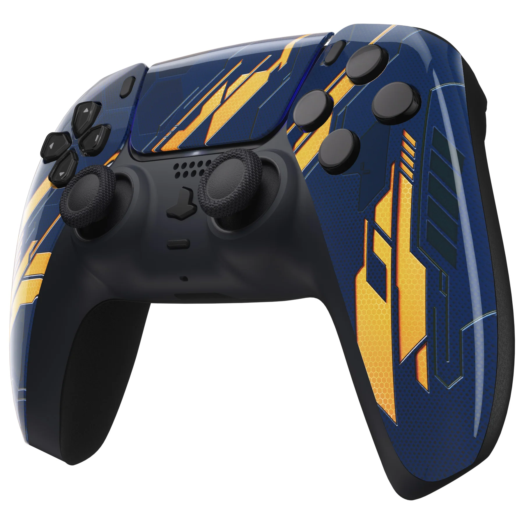 eXtremeRate Replacement Front Housing Shell with Touchpad Compatible with PS5 Controller BDM-010/020/030/040/050 - Glow in Dark Mecha - Orange - Image 5