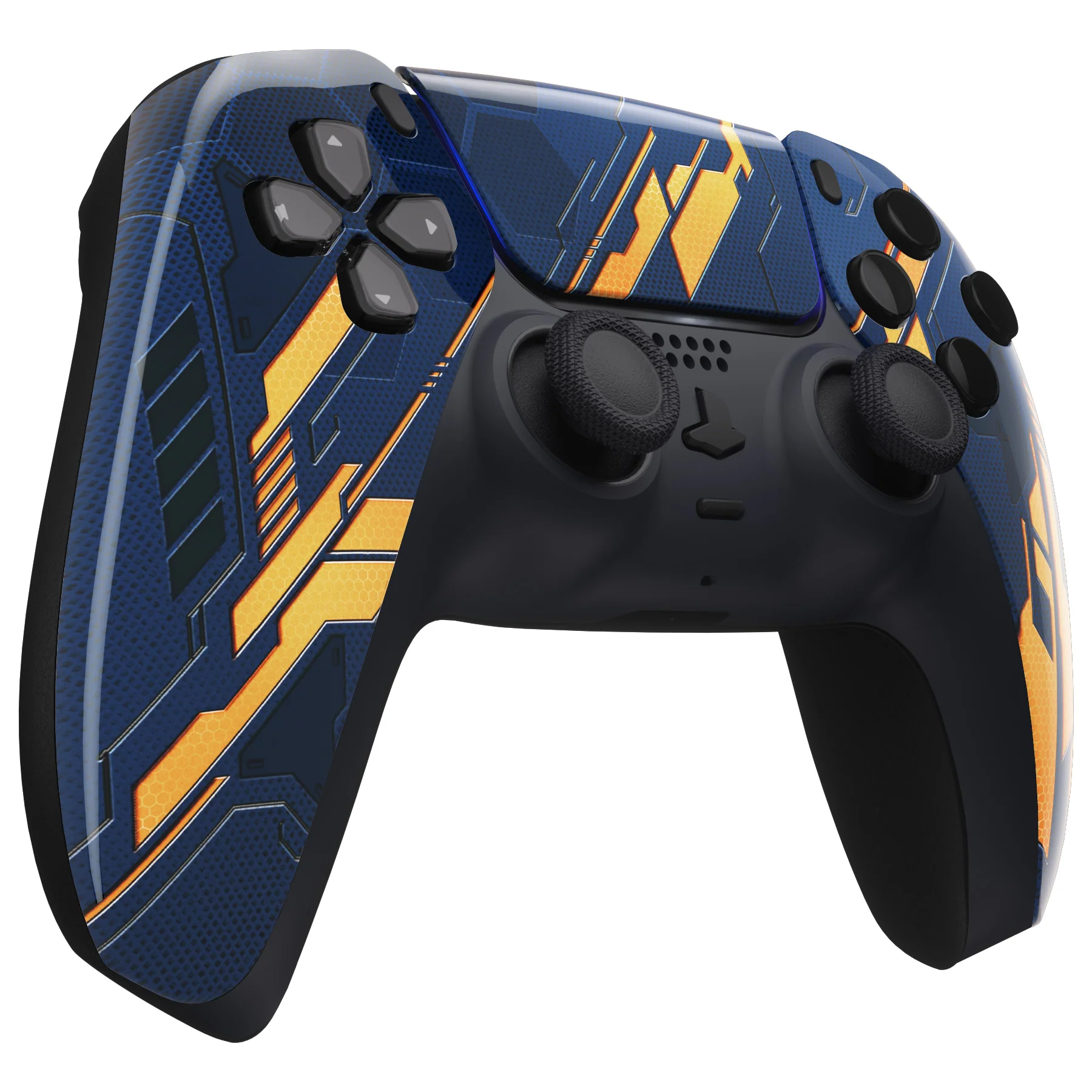 eXtremeRate Replacement Front Housing Shell with Touchpad Compatible with PS5 Controller BDM-010/020/030/040/050 - Glow in Dark Mecha - Orange - Image 6