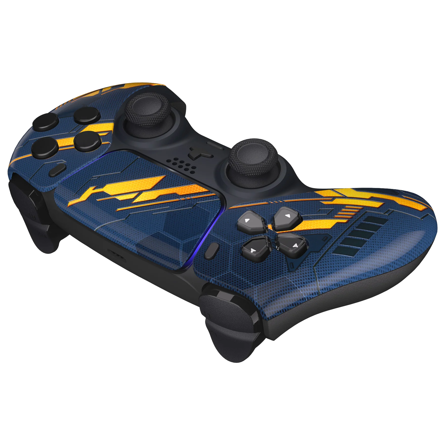 eXtremeRate Replacement Front Housing Shell with Touchpad Compatible with PS5 Controller BDM-010/020/030/040/050 - Glow in Dark Mecha - Orange - Image 7