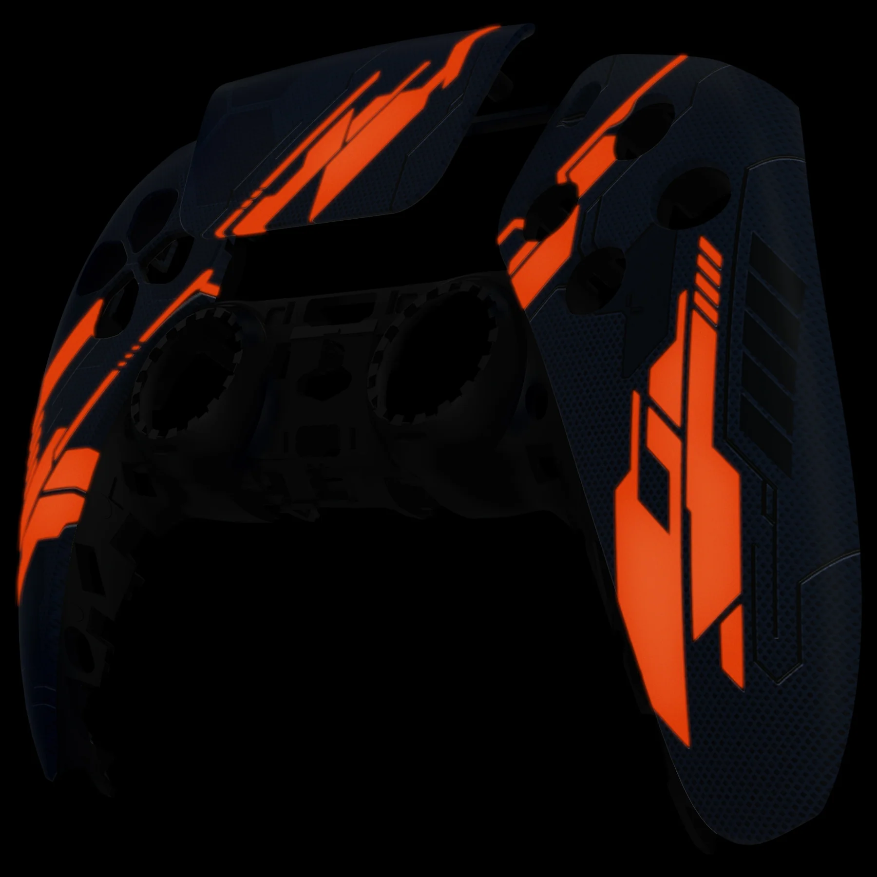 eXtremeRate Replacement Front Housing Shell with Touchpad Compatible with PS5 Controller BDM-010/020/030/040/050 - Glow in Dark Mecha - Orange - Image 8